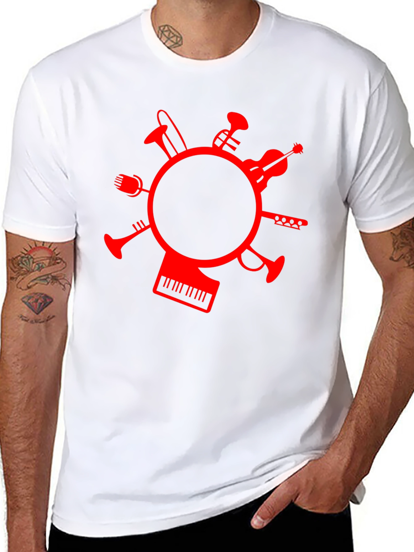 Musical Instrument Circle Graphic T-Shirt