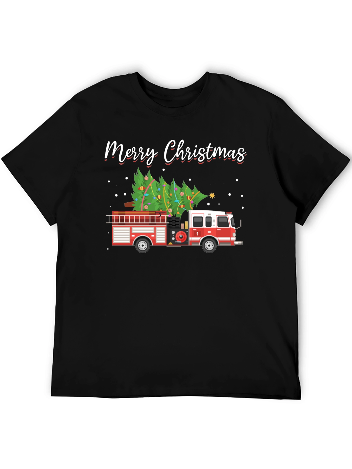 Merry Christmas Fire Truck T-Shirt