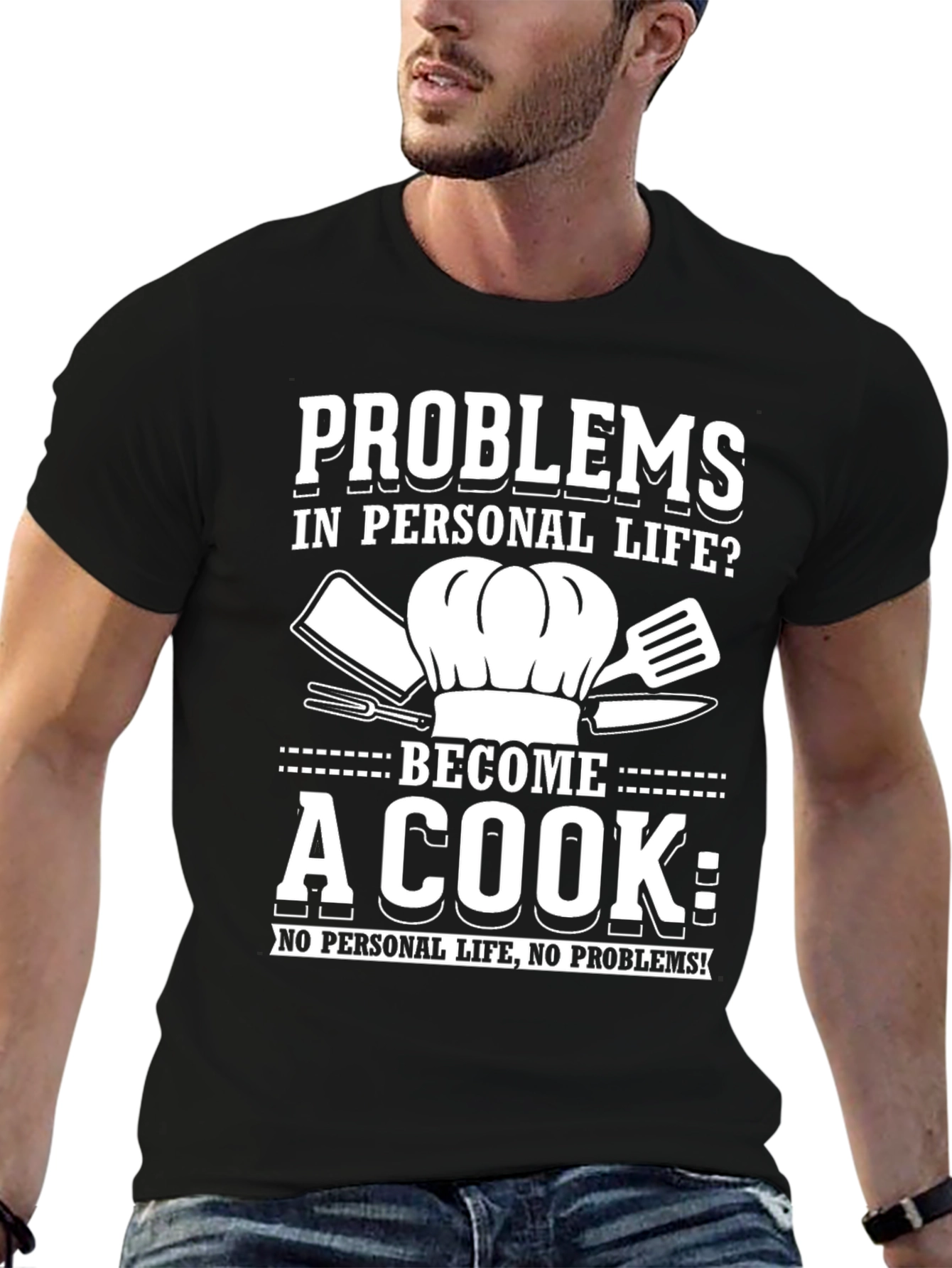 Problems? Become a Cook Graphic Tee - Black