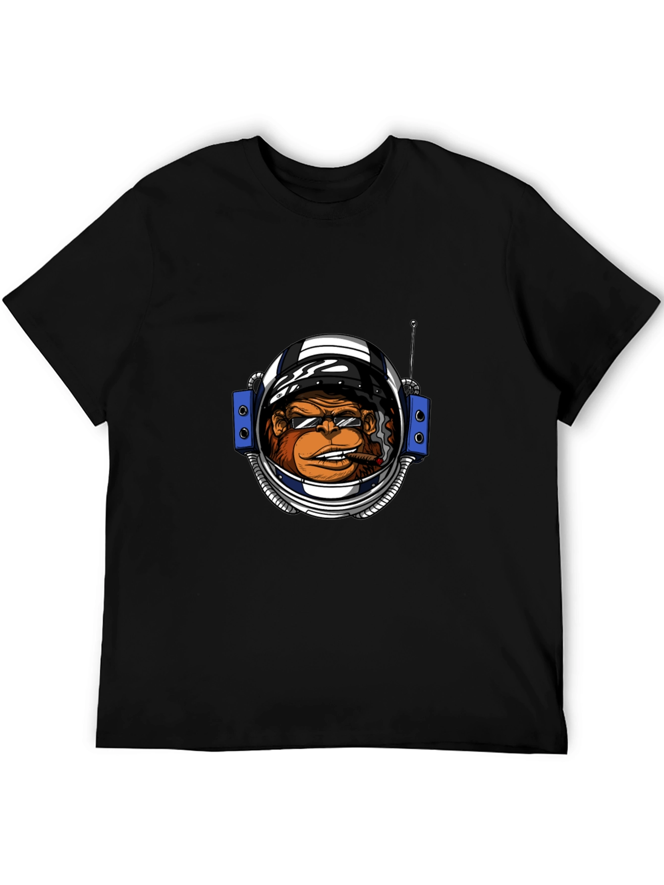 Monkey Astronaut Graphic Tee - Premium Black T-Shirt