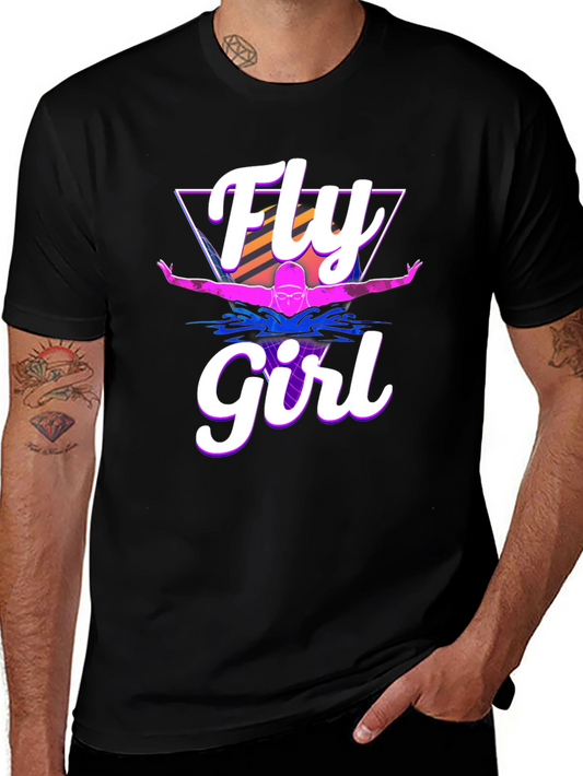 Fly Girl Retro Swimmer T-Shirt - Cool 80s Style Tee