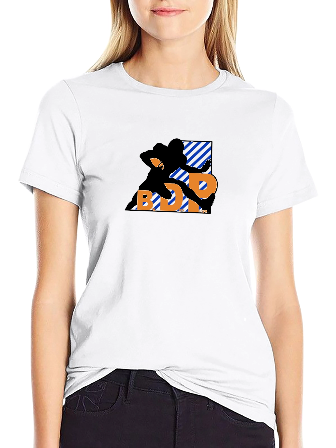 Football Player Graphic T-Shirt - Black