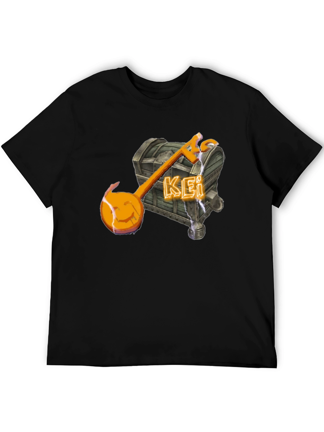 Unique Kei Chest & Key T-Shirt - Black