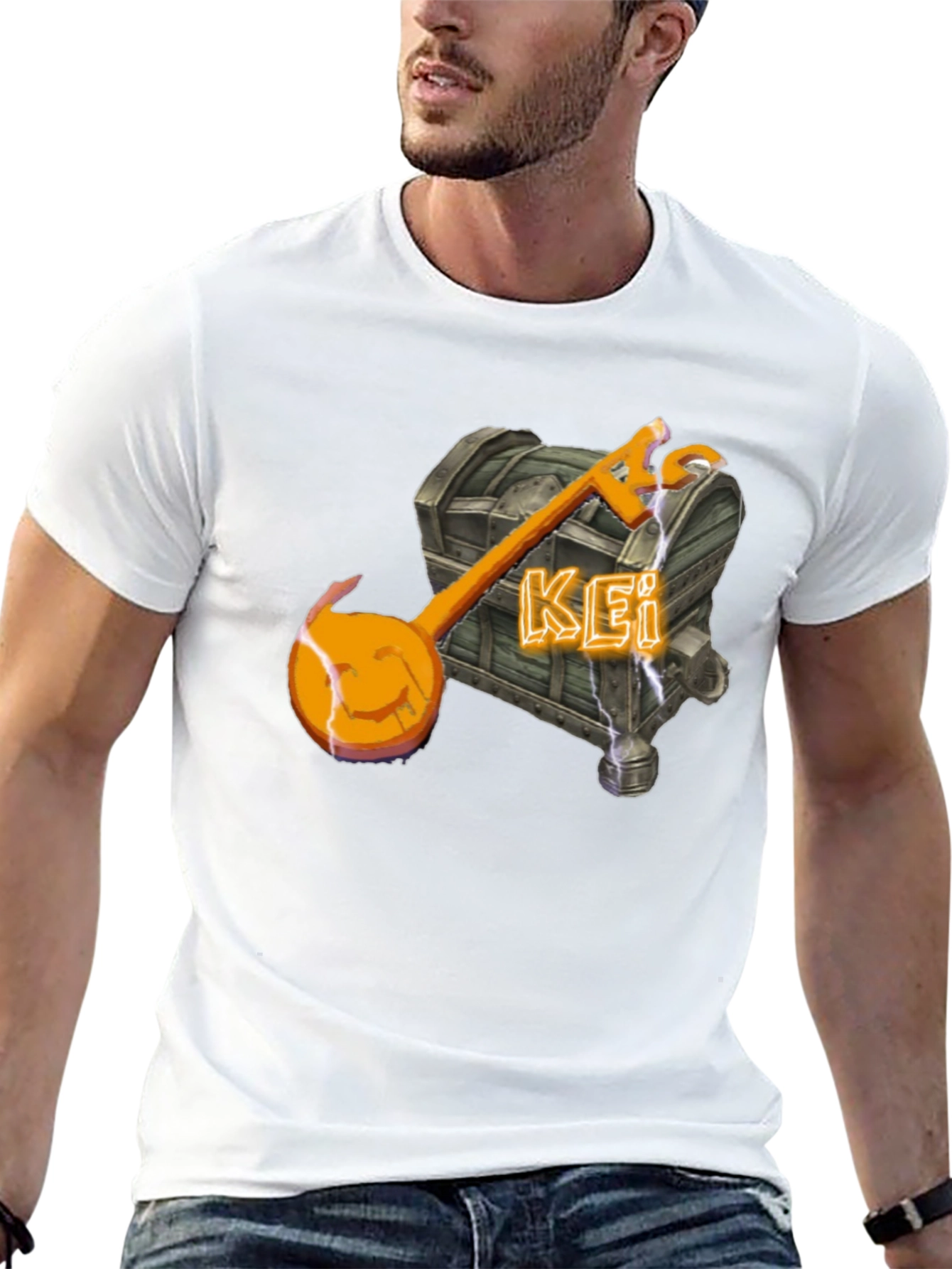 Unique Kei Chest & Key T-Shirt - Black