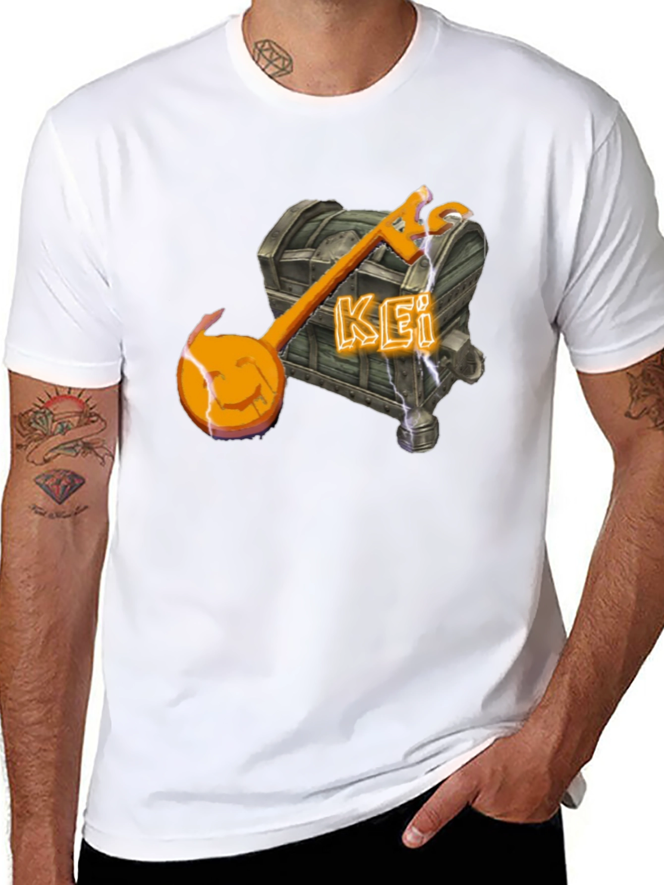 Unique Kei Chest & Key T-Shirt - Black