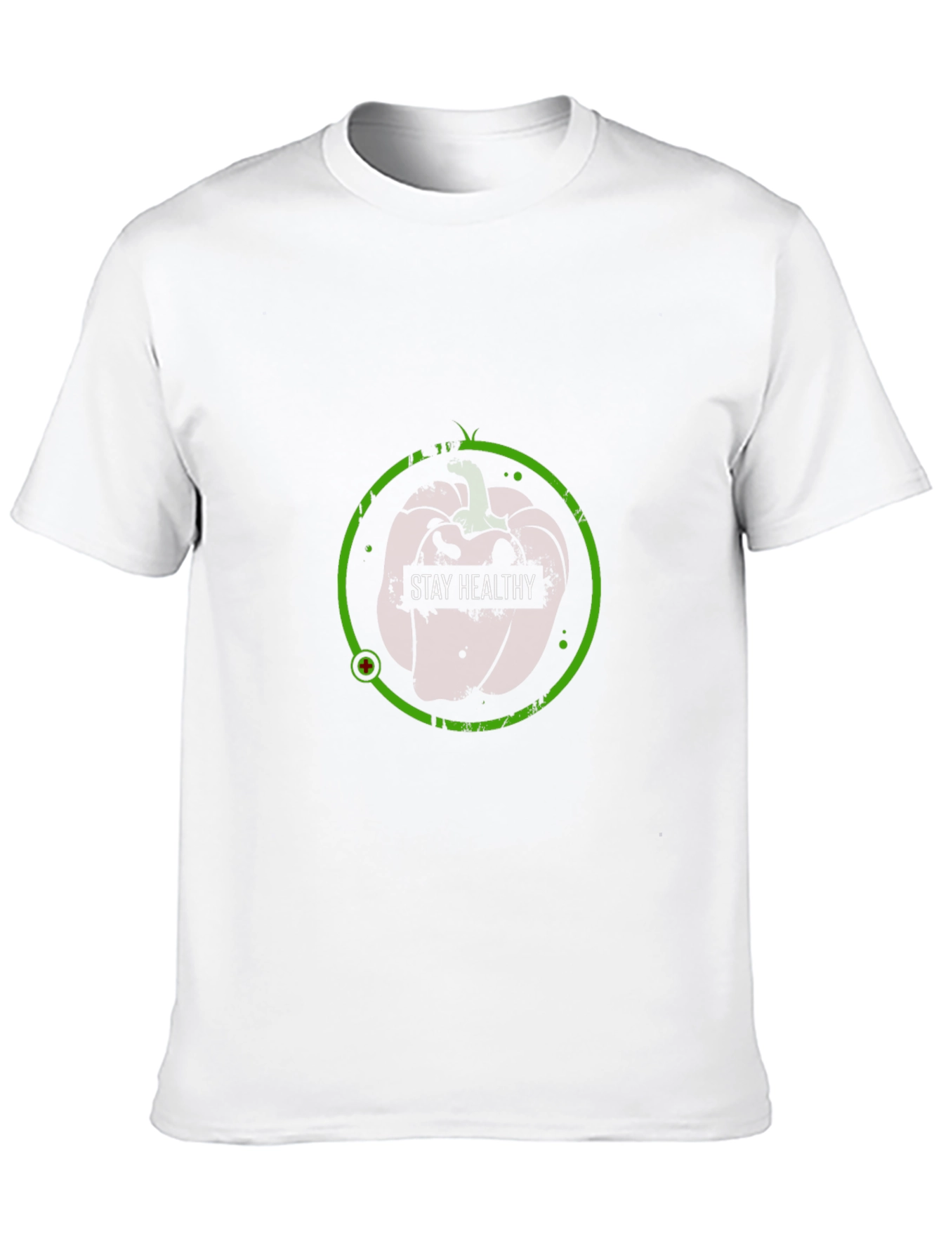 Stay Healthy Black T-Shirt - Apple Design