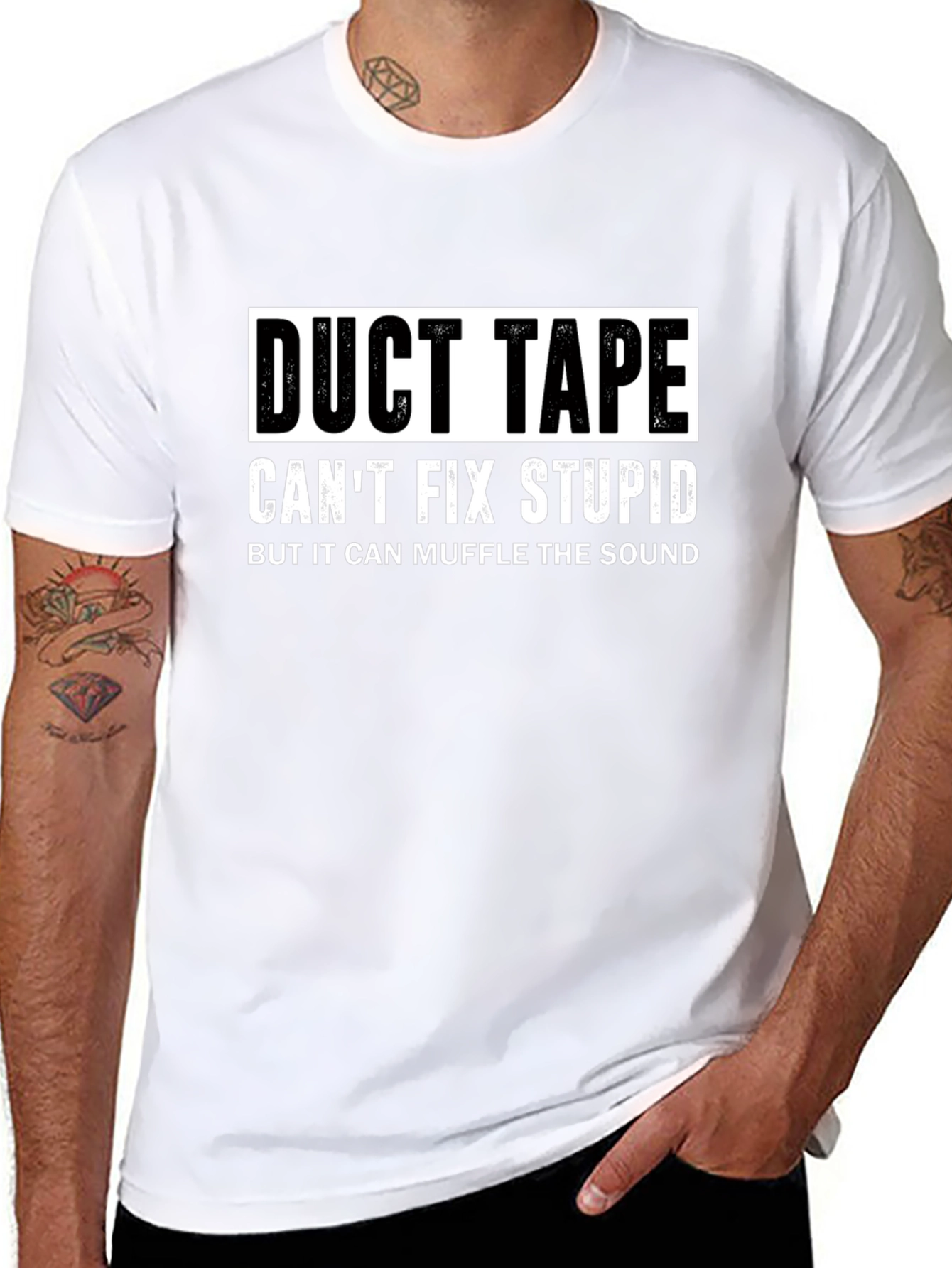Duct Tape Fix Stupid Funny Graphic T-Shirt