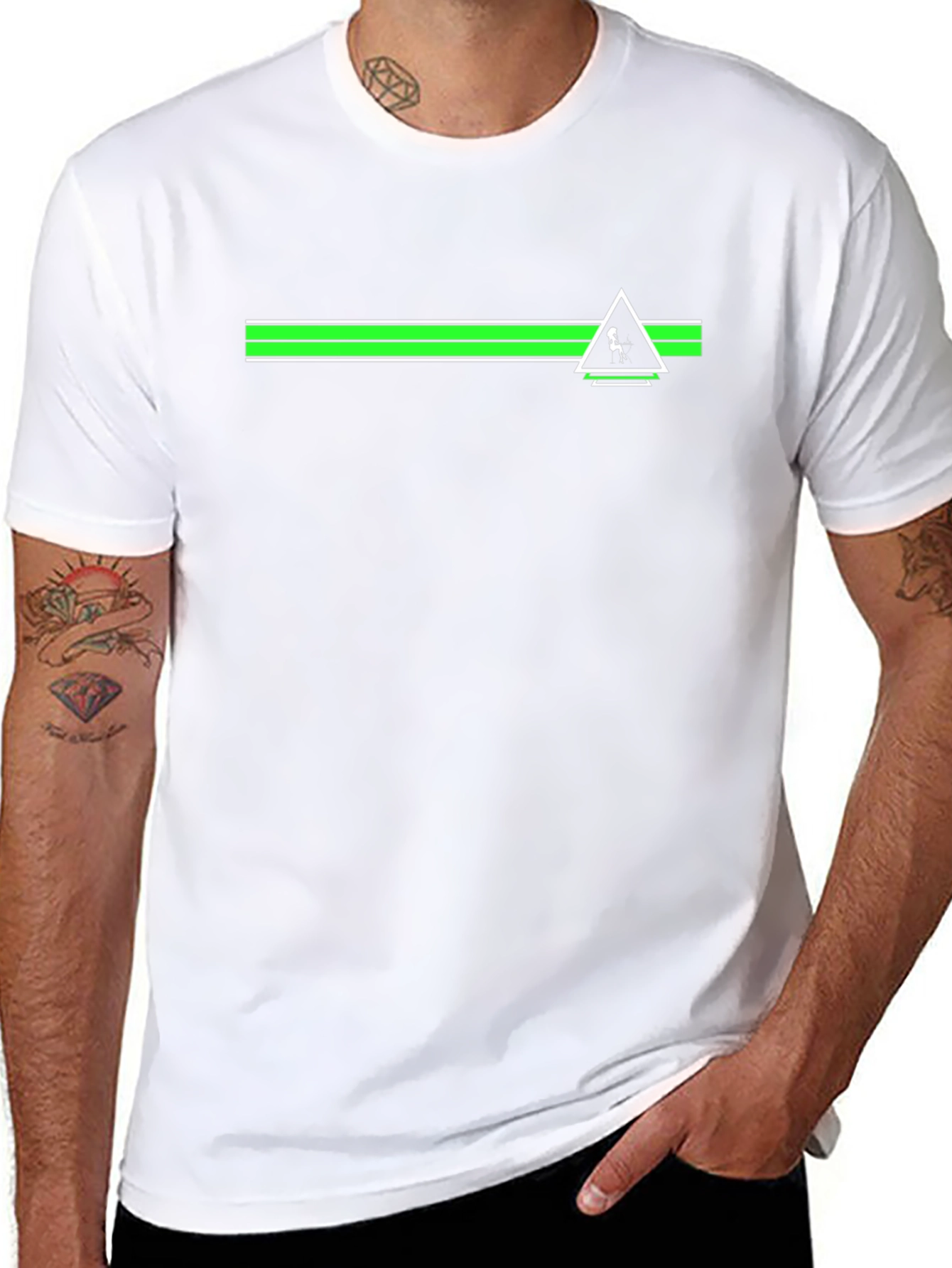 Geometric Line Graphic Tee - Casual Cool T-Shirt
