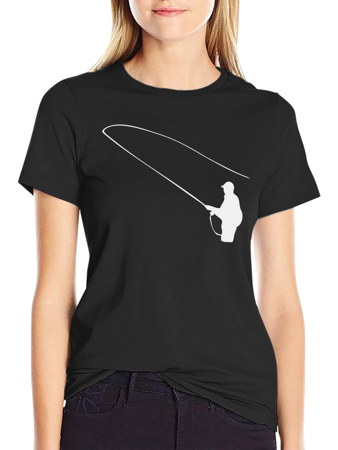 Fly Fishing T-Shirt - Angler Silhouette Design