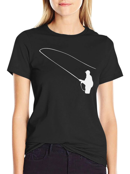 Fly Fishing T-Shirt - Angler Silhouette Design