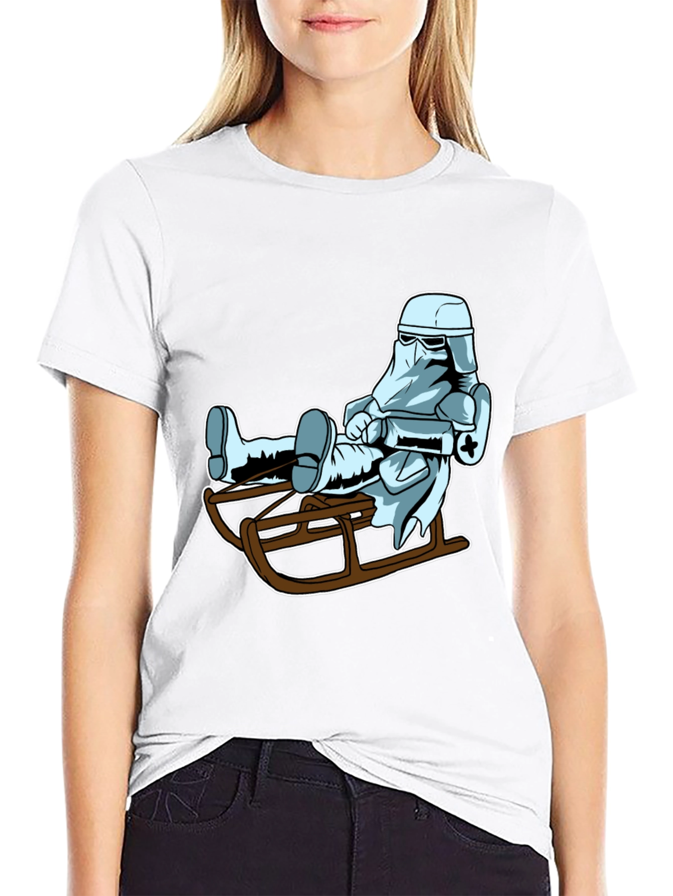 Cool Stormtrooper Sledding Graphic Tee