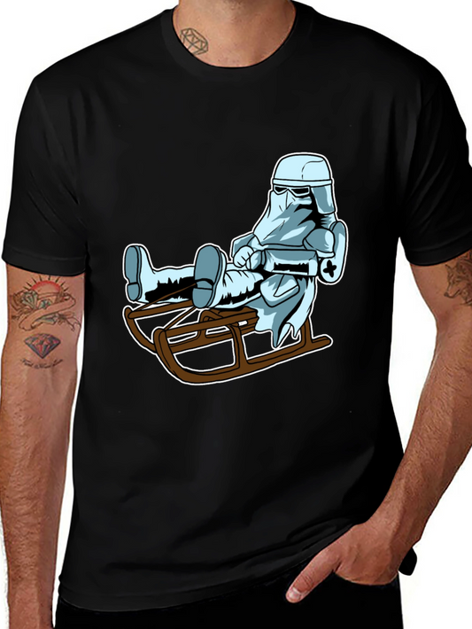 Cool Stormtrooper Sledding Graphic Tee