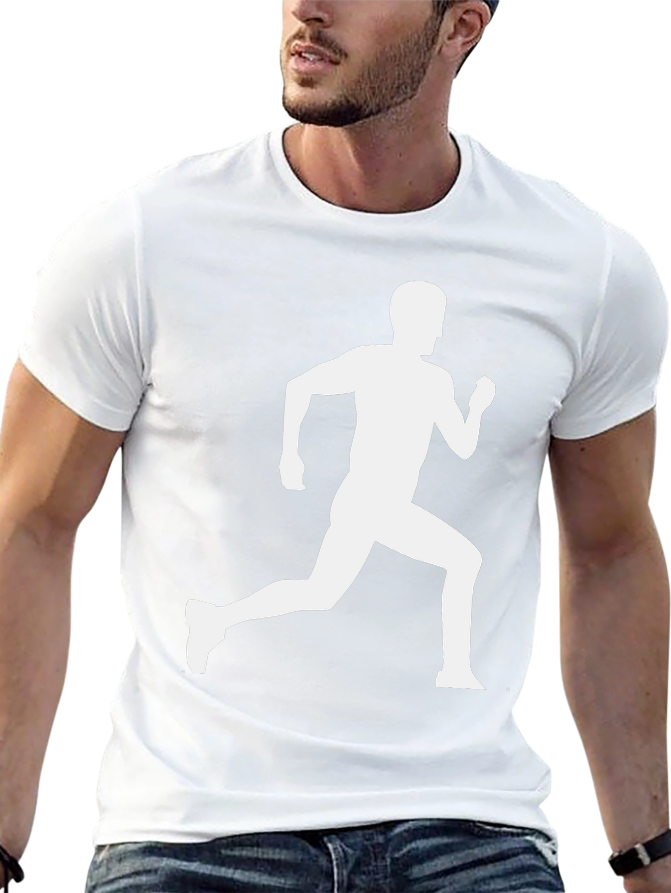 Runner Graphic Tee - Black Cotton T-Shirt