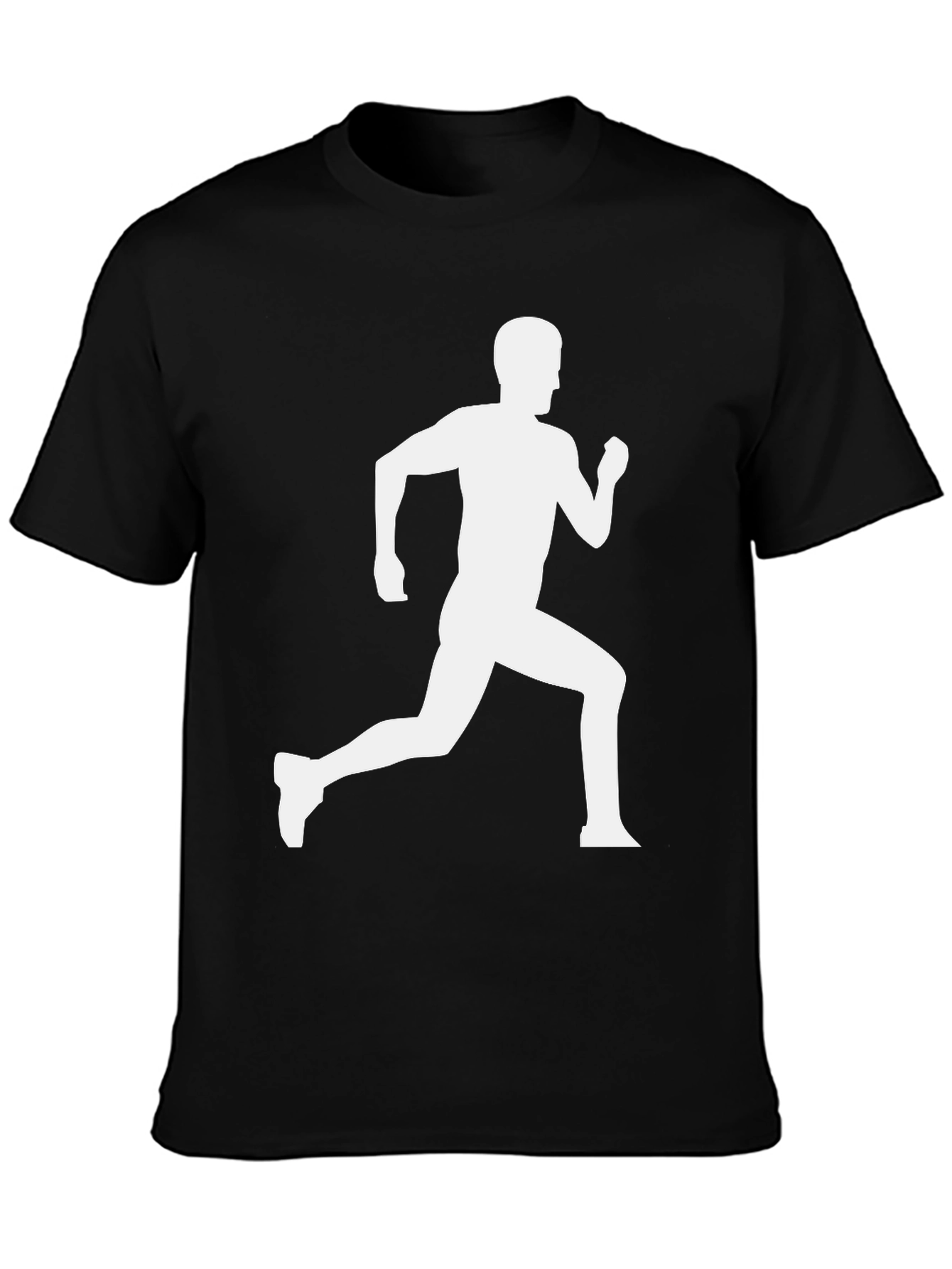 Runner Graphic Tee - Black Cotton T-Shirt