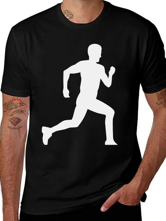 Runner Graphic Tee - Black Cotton T-Shirt