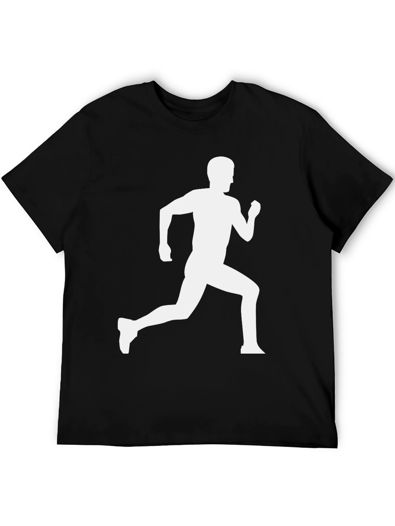 Runner Graphic Tee - Black Cotton T-Shirt