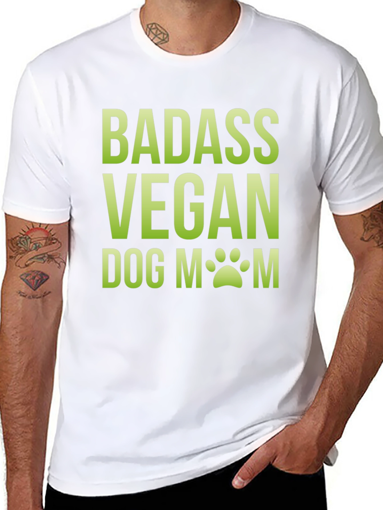 Badass Vegan Dog Mom T-Shirt - Black