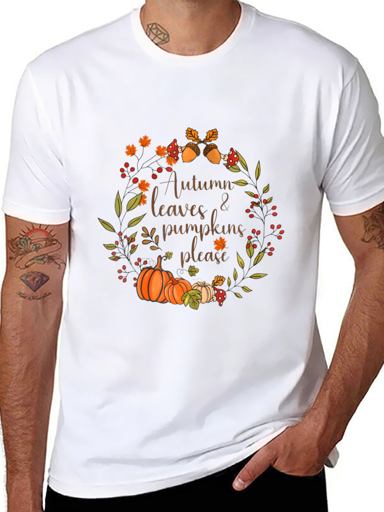 Autumn Leaves & Pumpkins T-Shirt