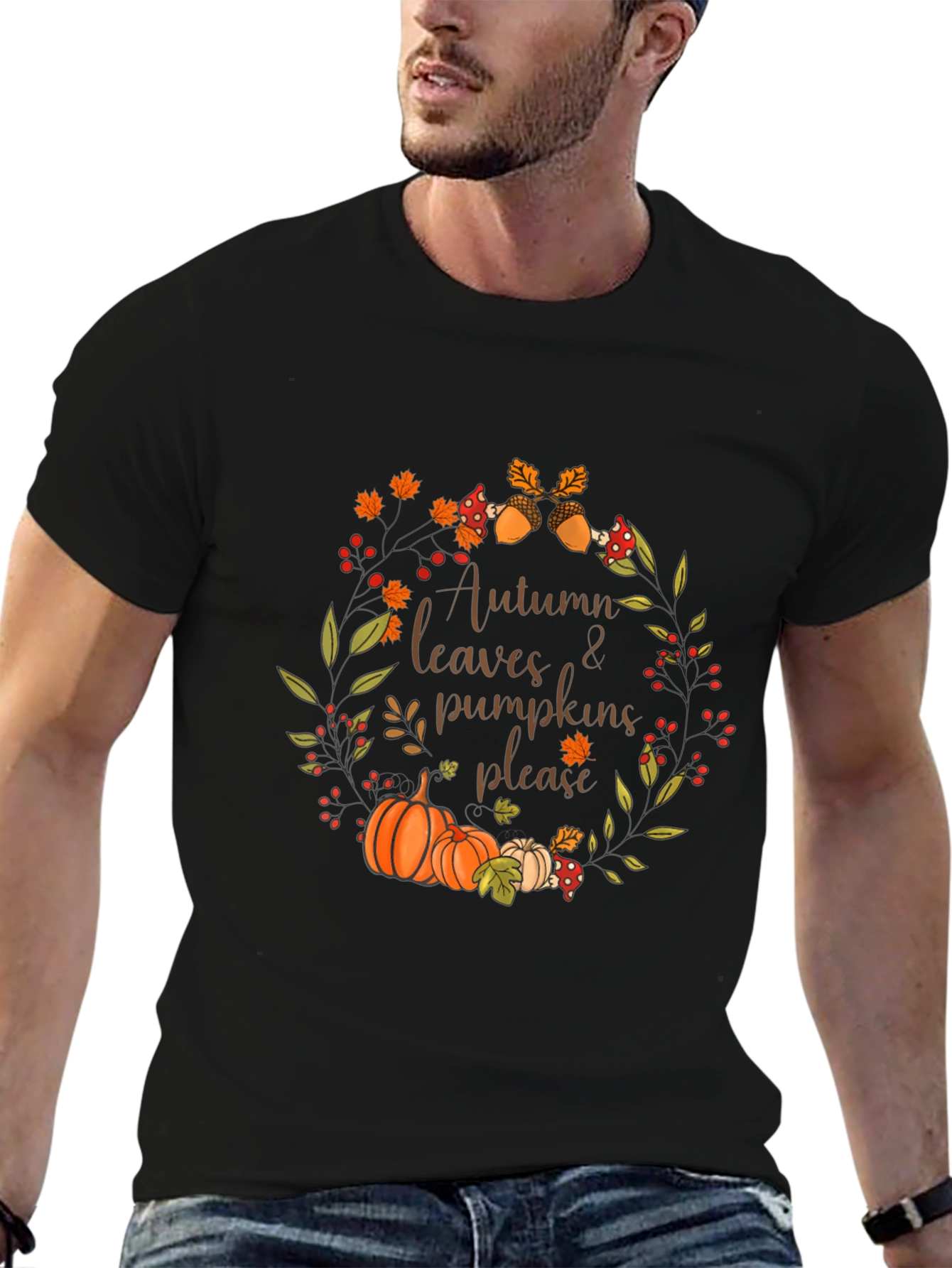 Autumn Leaves & Pumpkins T-Shirt