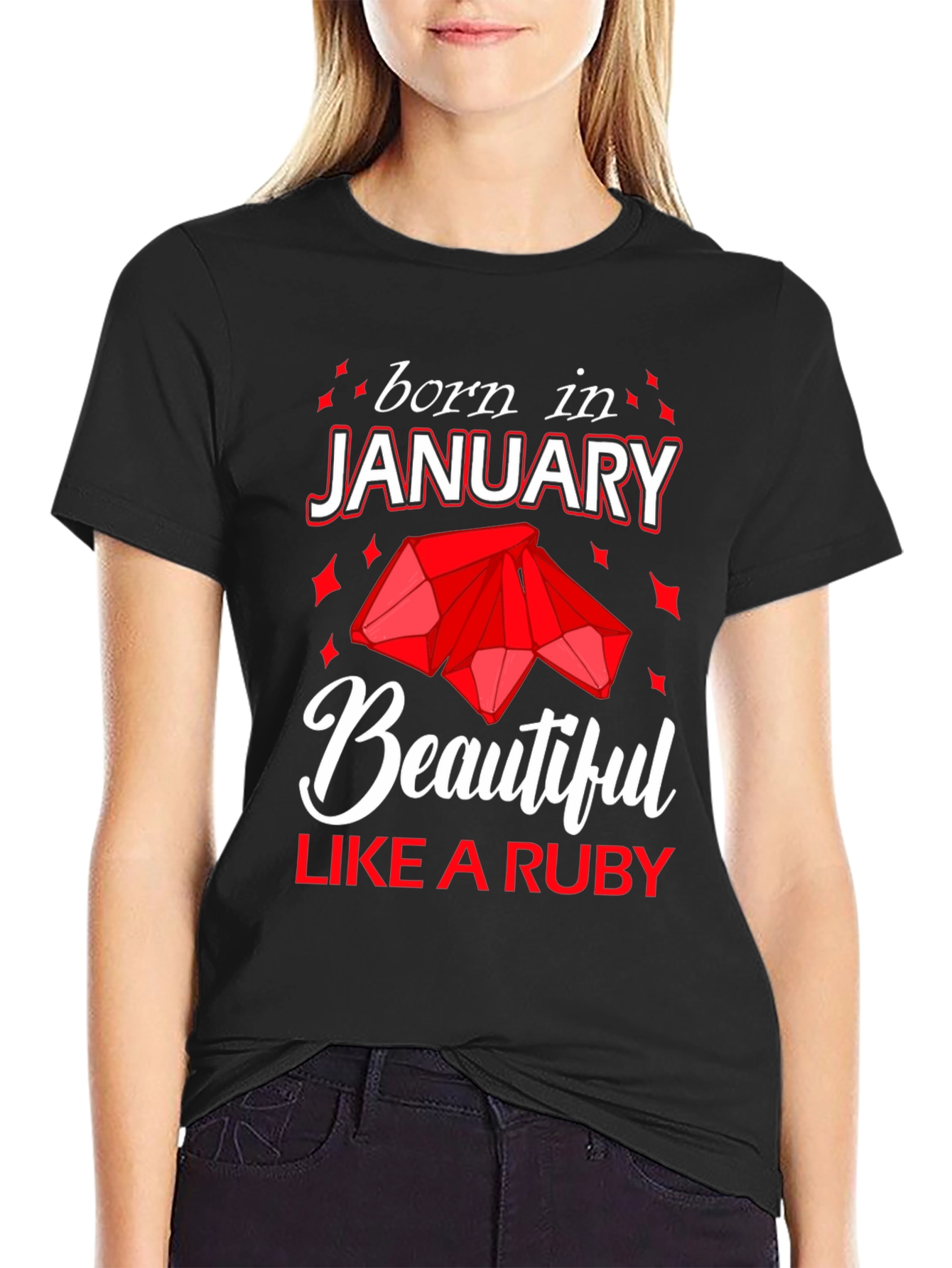 Born in January Ruby Gemstone T-Shirt
