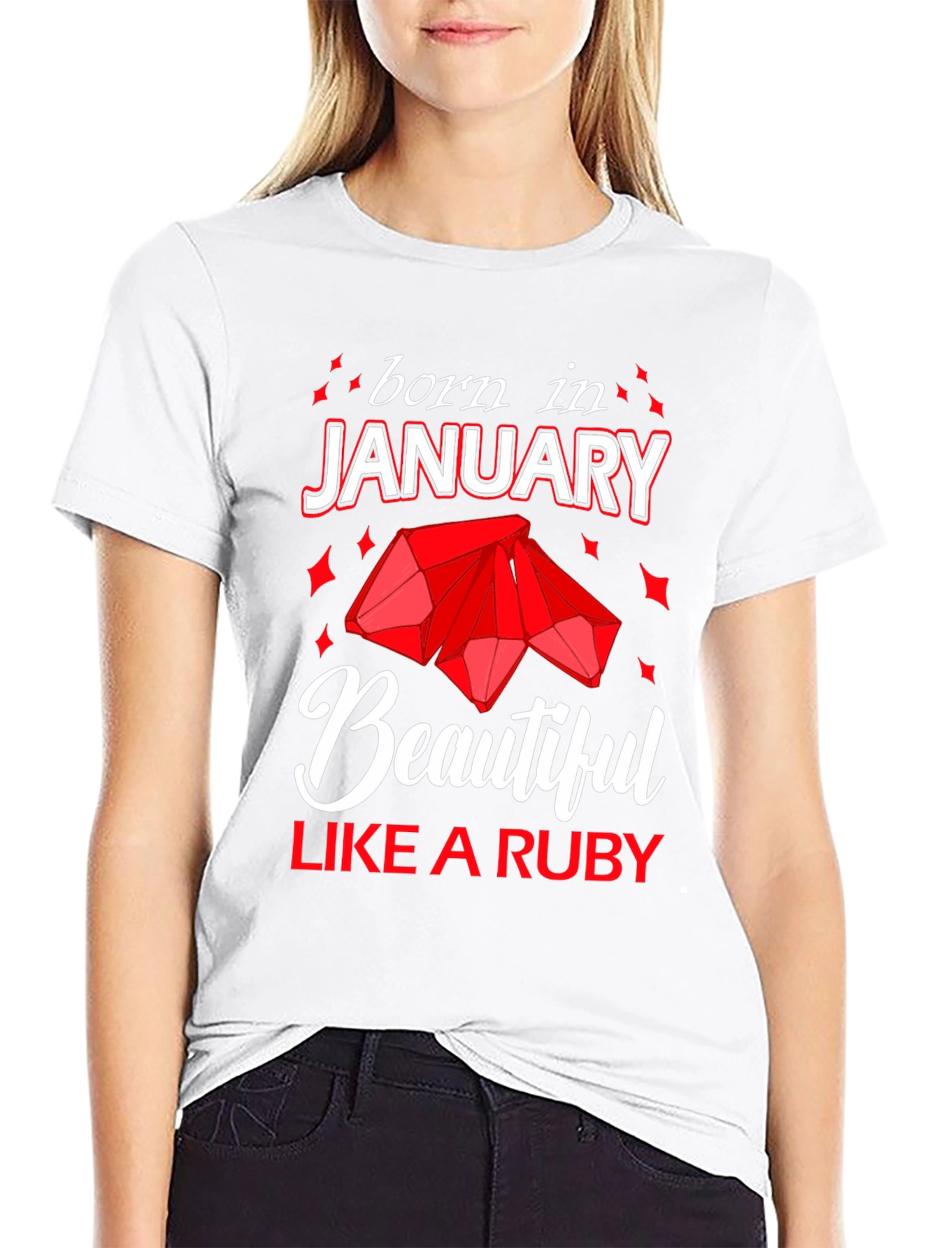 Born in January Ruby Gemstone T-Shirt