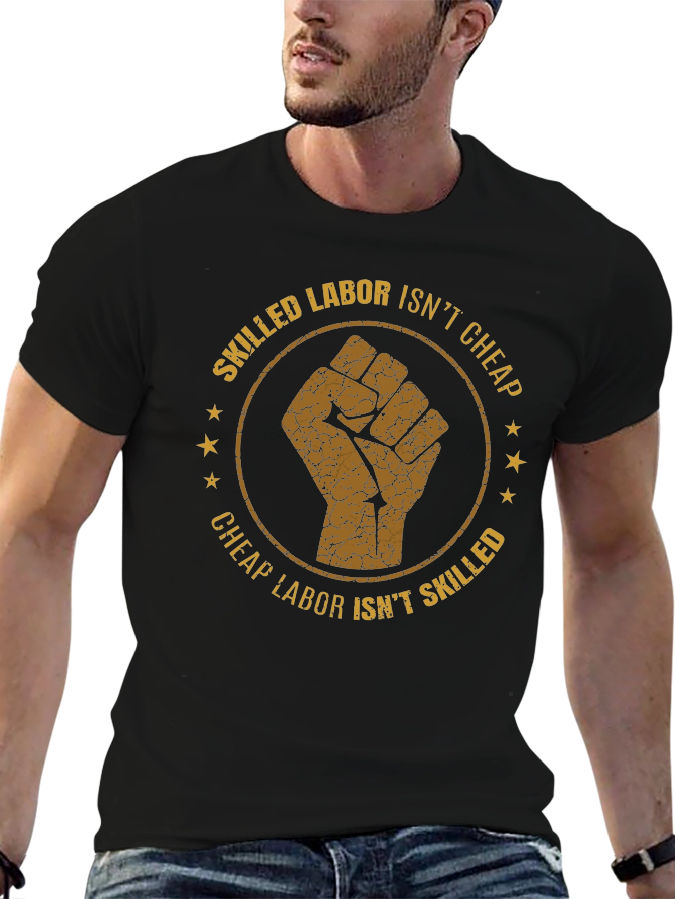 Skilled Labor Fist Graphic Black T-Shirt
