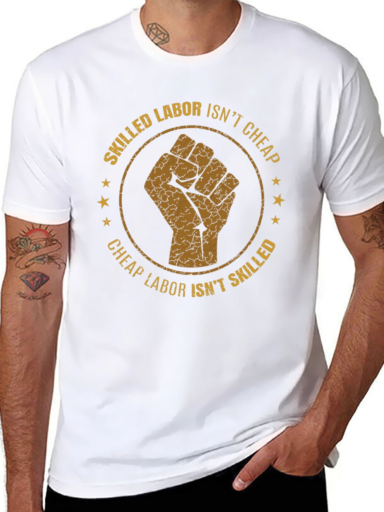 Skilled Labor Fist Graphic Black T-Shirt