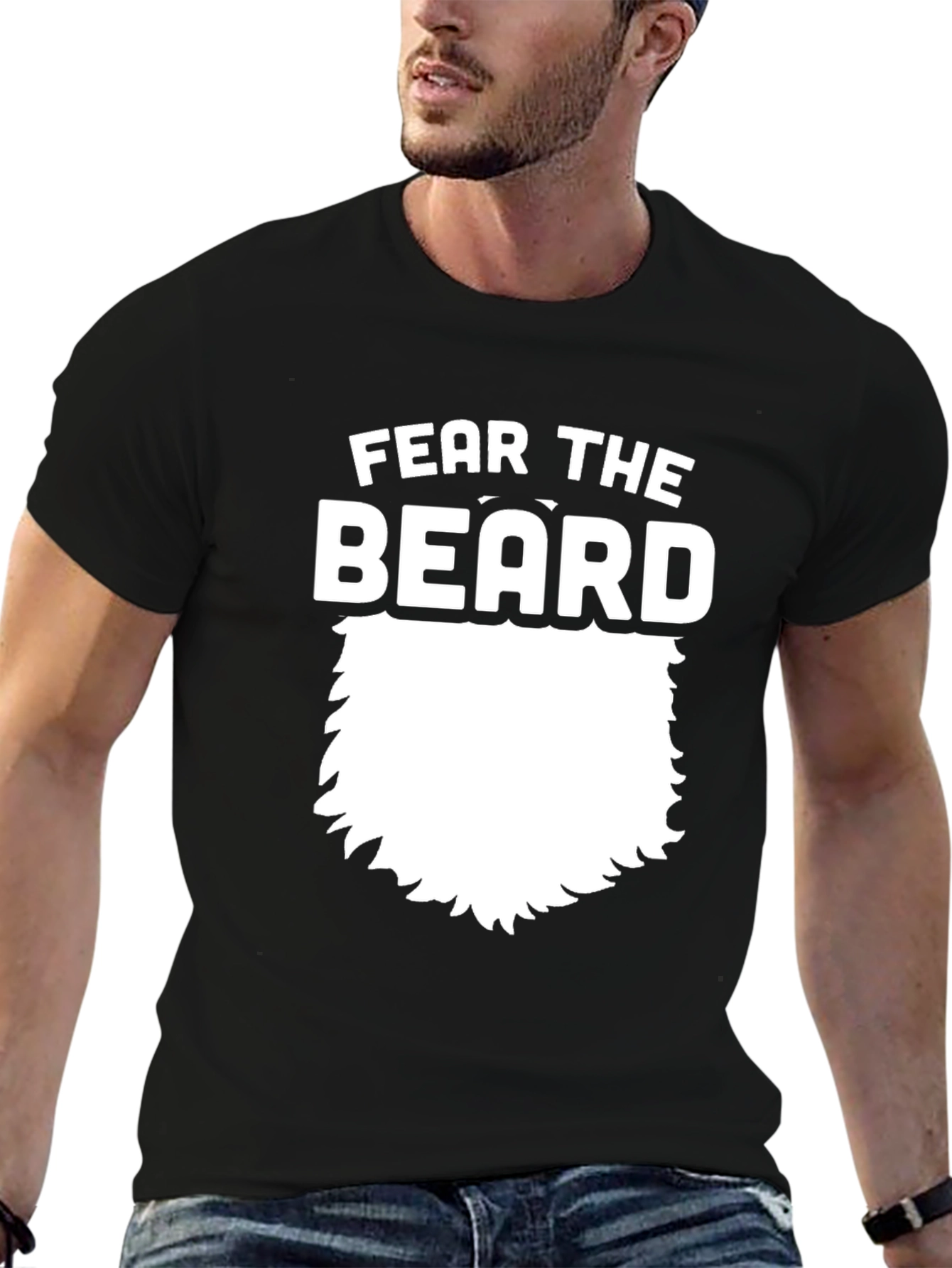 Fear The Beard Graphic Tee - Black Cotton T-Shirt