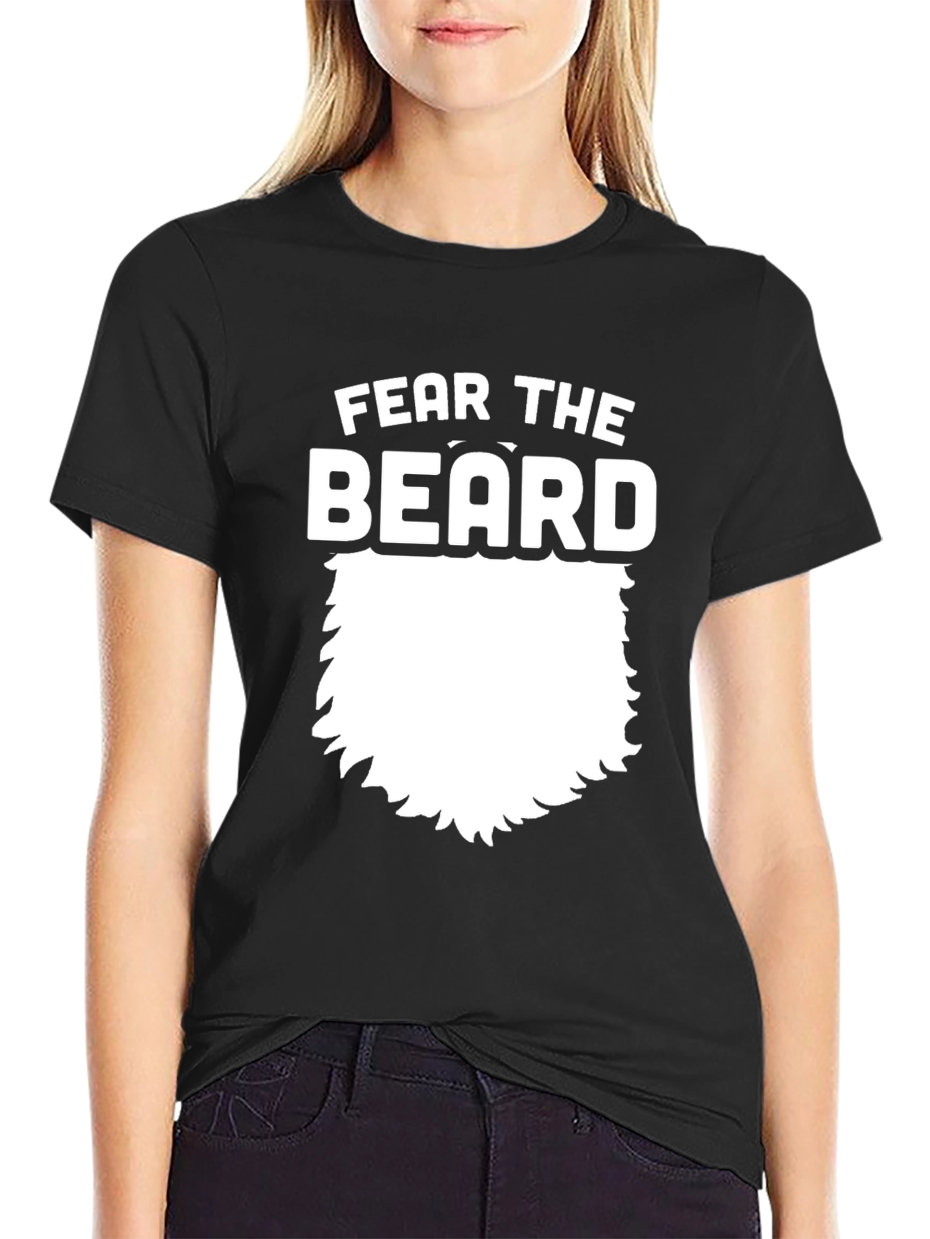 Fear The Beard Graphic Tee - Black Cotton T-Shirt