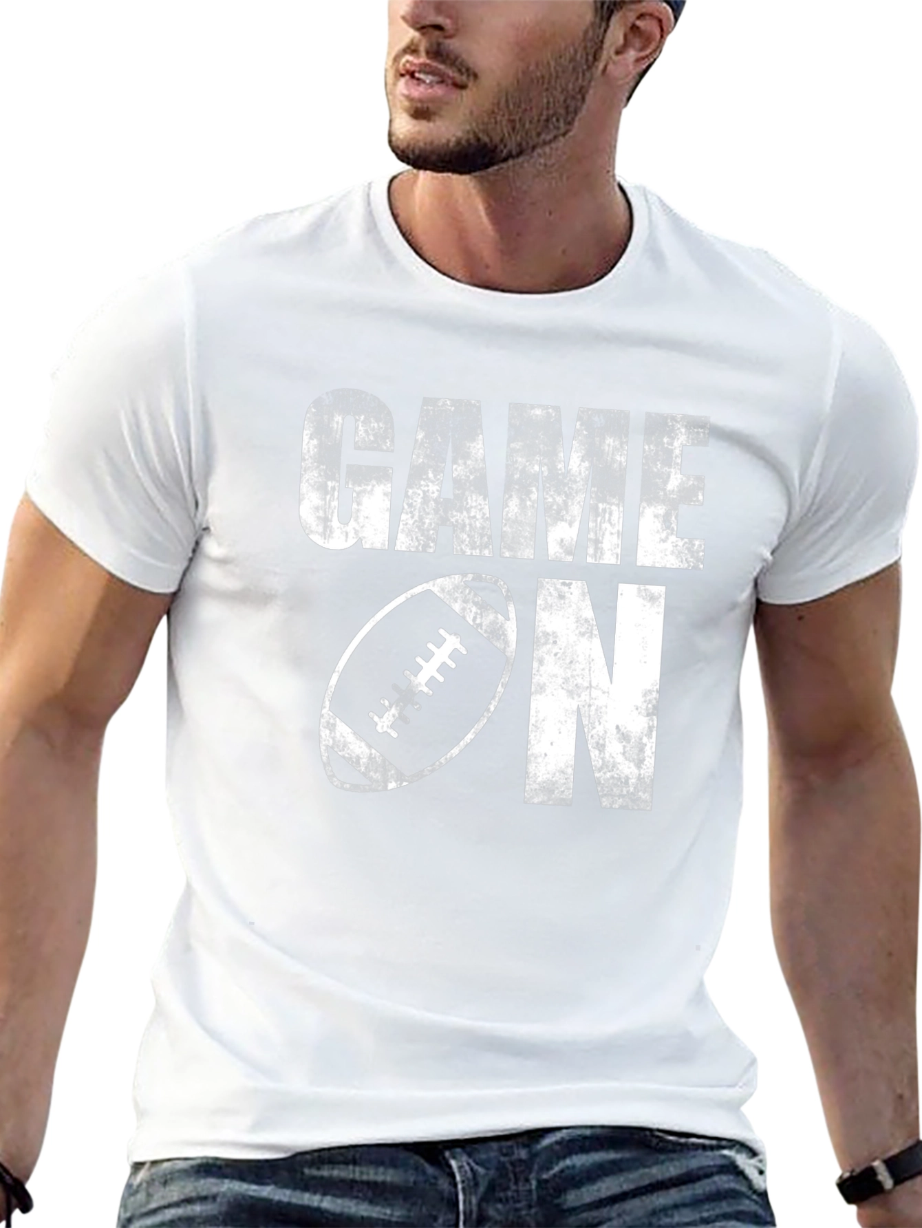 Game On Football Graphic Tee - Black