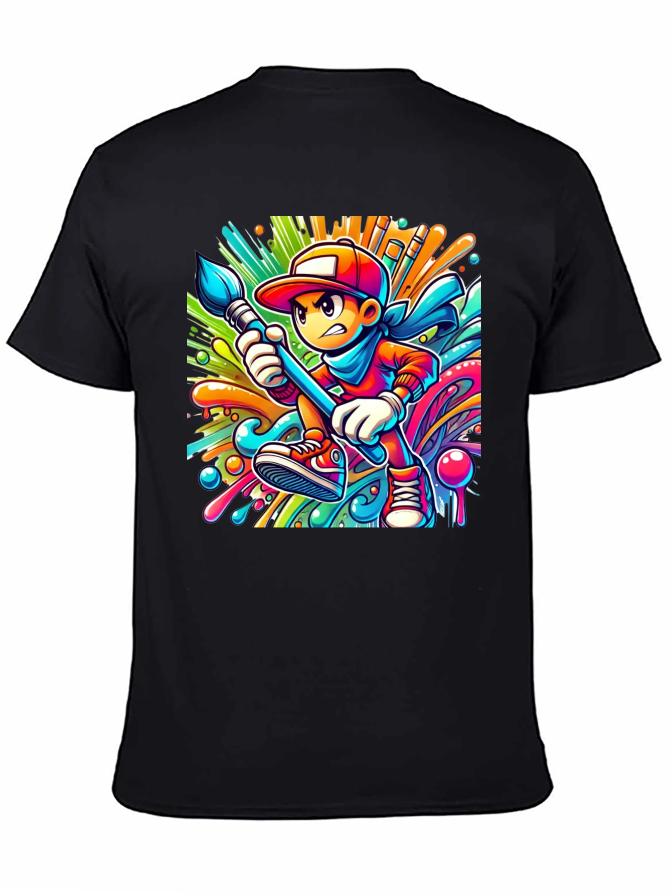 Vibrant Cartoon Artist T-Shirt
