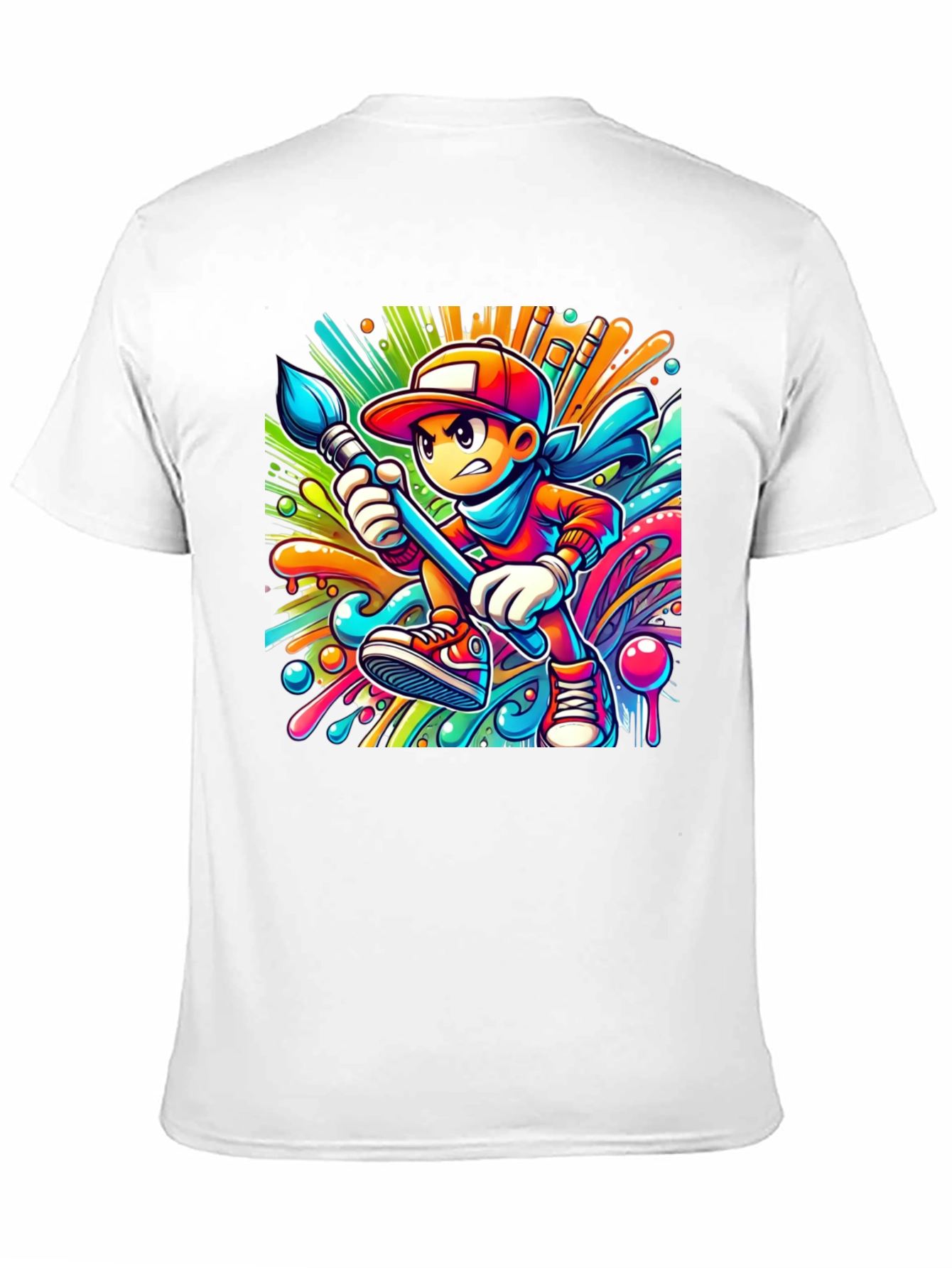 Vibrant Cartoon Artist T-Shirt