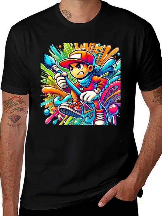 Vibrant Cartoon Artist T-Shirt