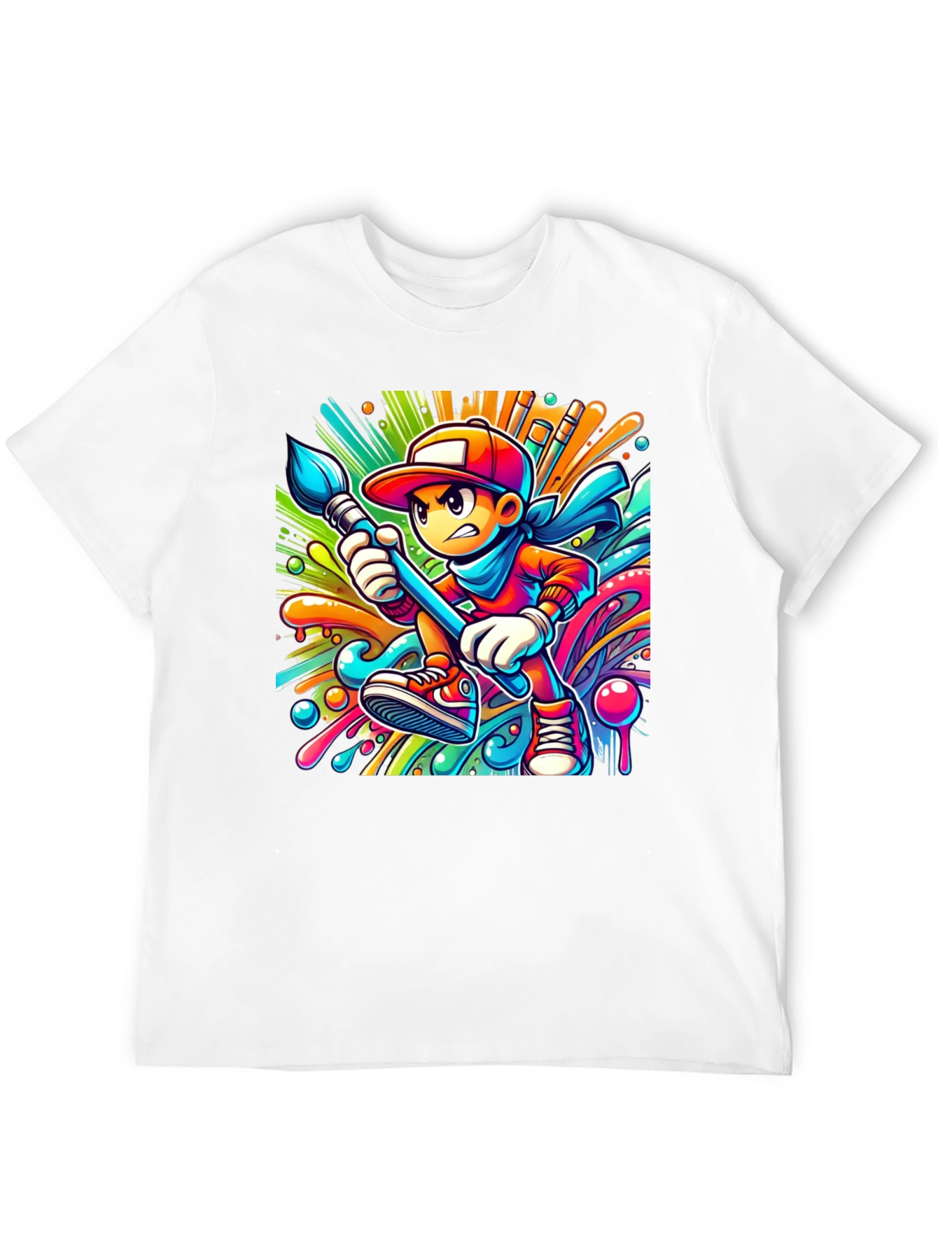 Vibrant Cartoon Artist T-Shirt