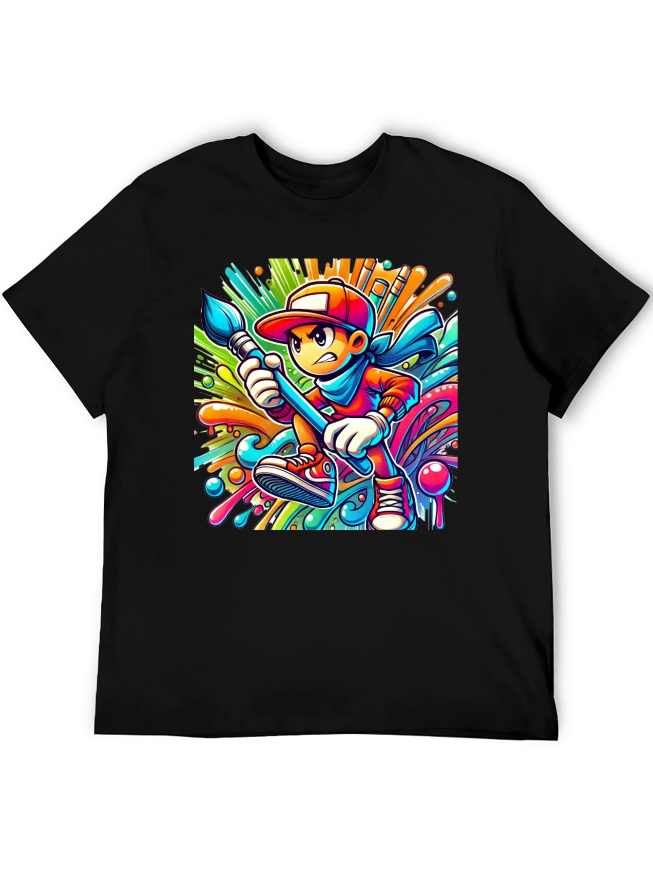 Vibrant Cartoon Artist T-Shirt