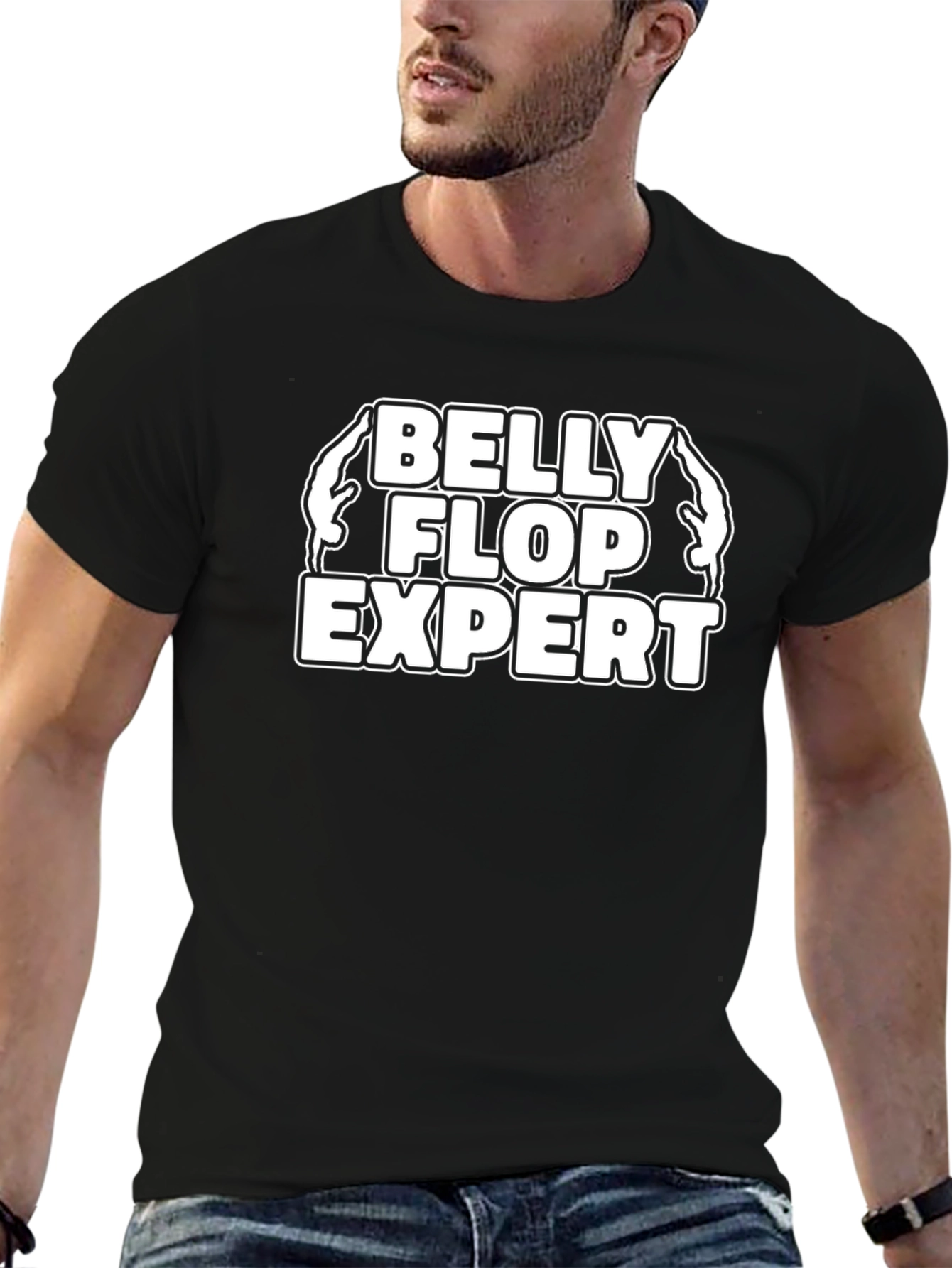 Belly Flop Expert T-Shirt - Humorous Diver Design