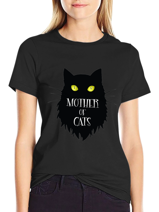Mother of Cats T-Shirt Black Novelty Tee