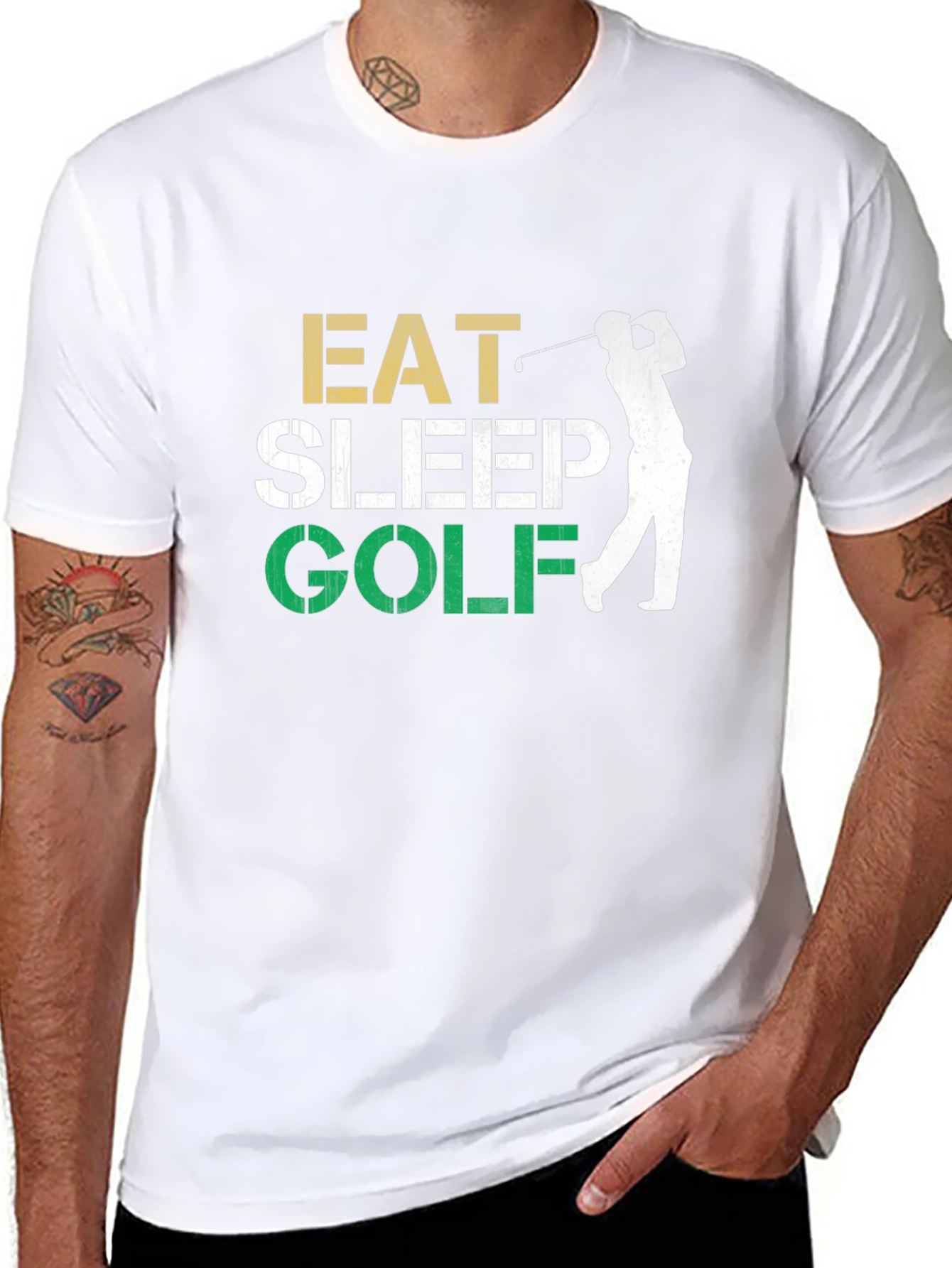 Eat Sleep Golf Black Graphic Tee