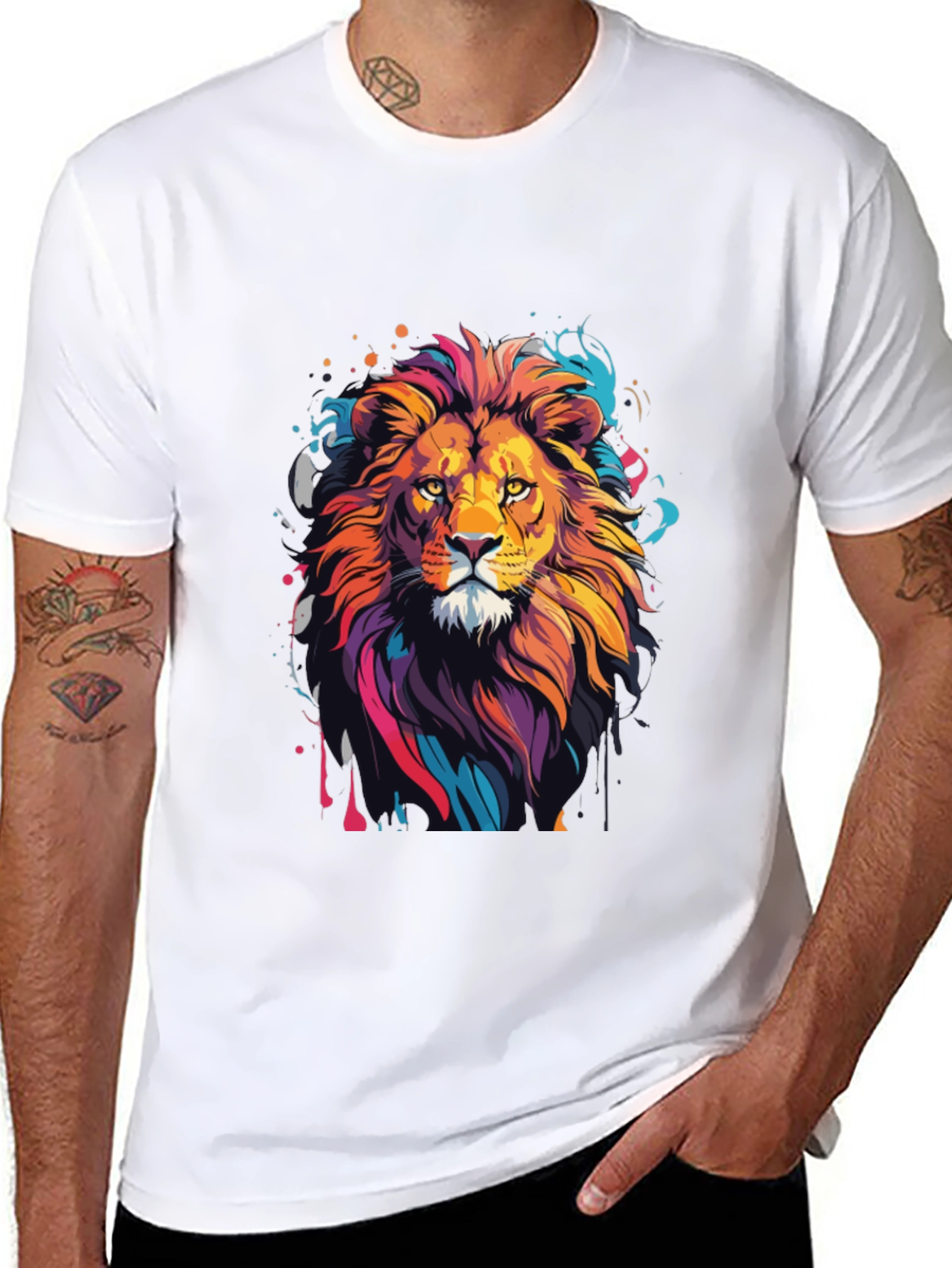 Lion Graphic Tee - Mens Black T-Shirt