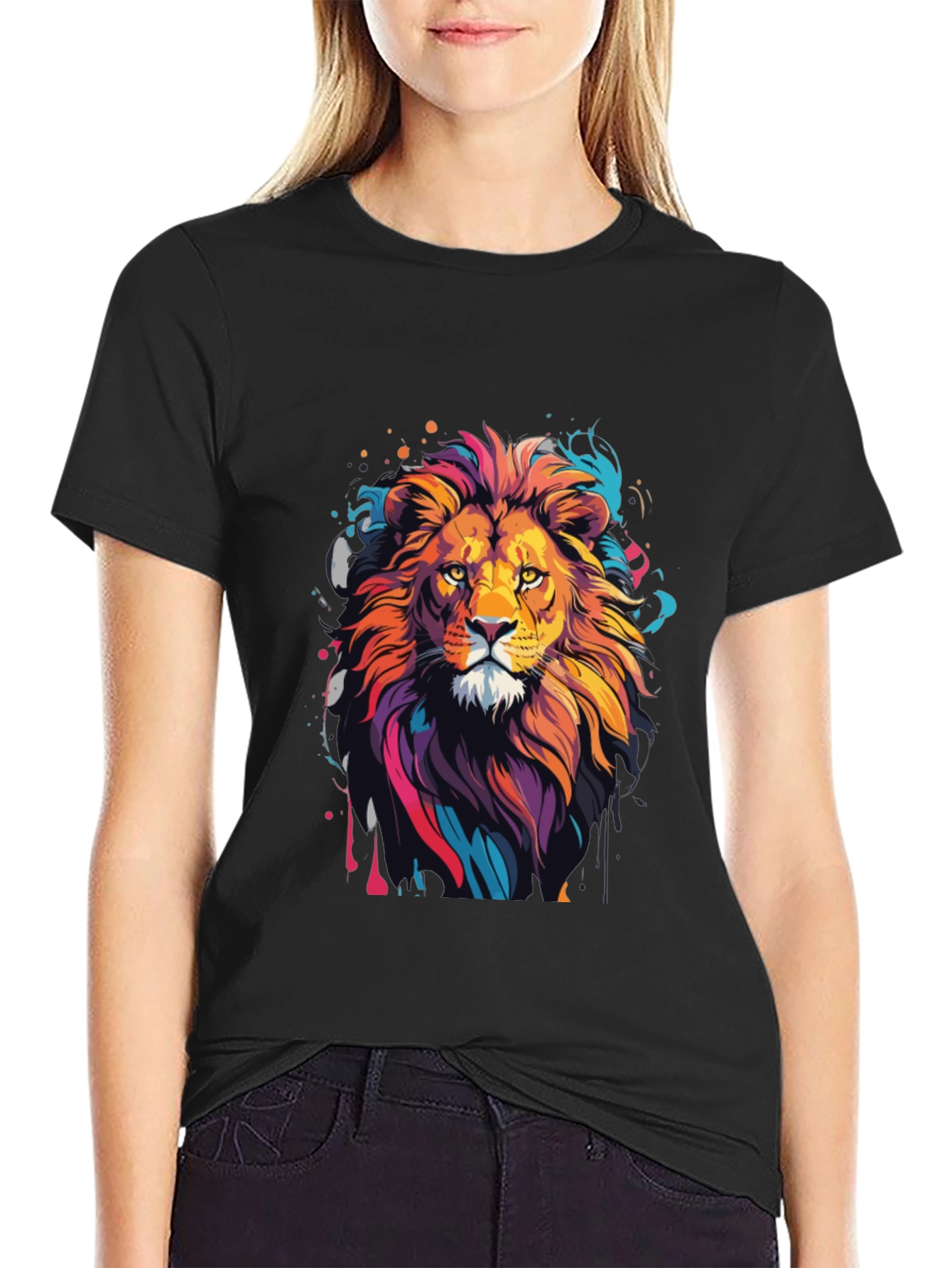 Lion Graphic Tee - Mens Black T-Shirt