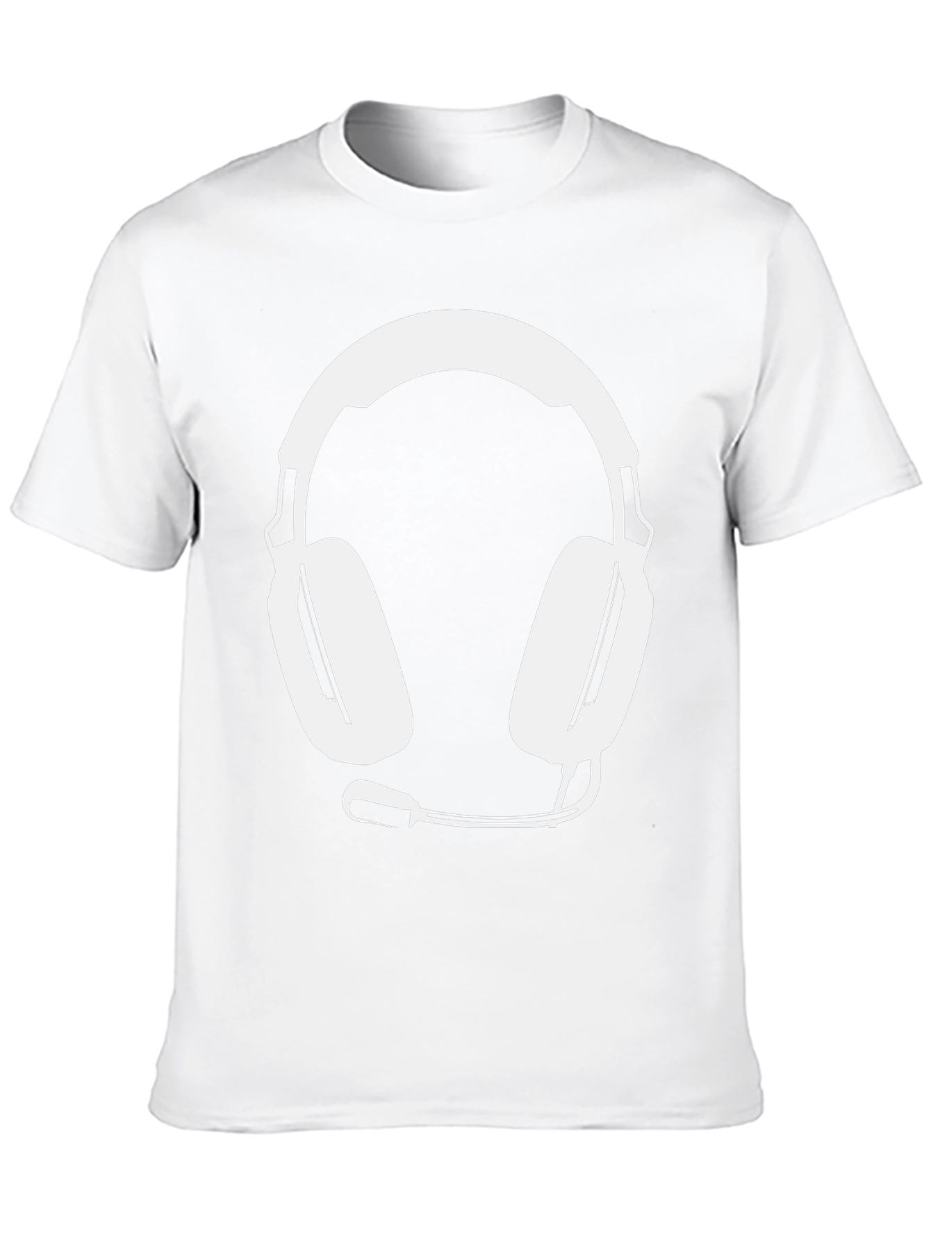 Gamer Style Black Tee with Headset Graphic
