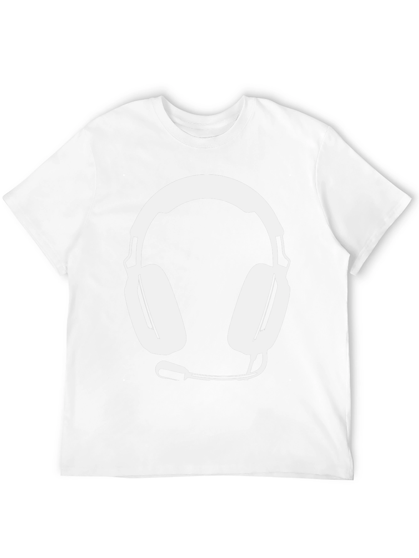 Gamer Style Black Tee with Headset Graphic
