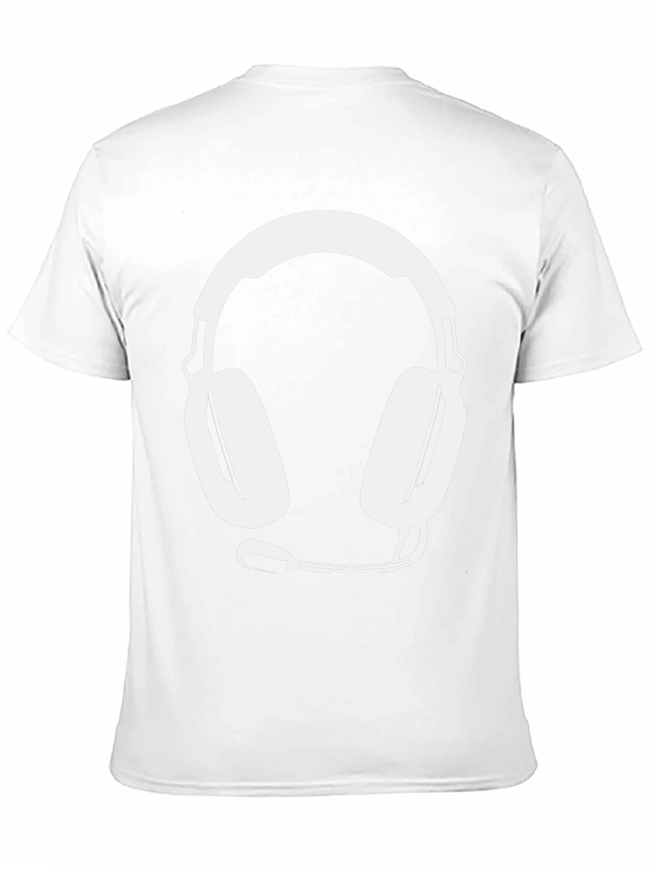 Gamer Style Black Tee with Headset Graphic
