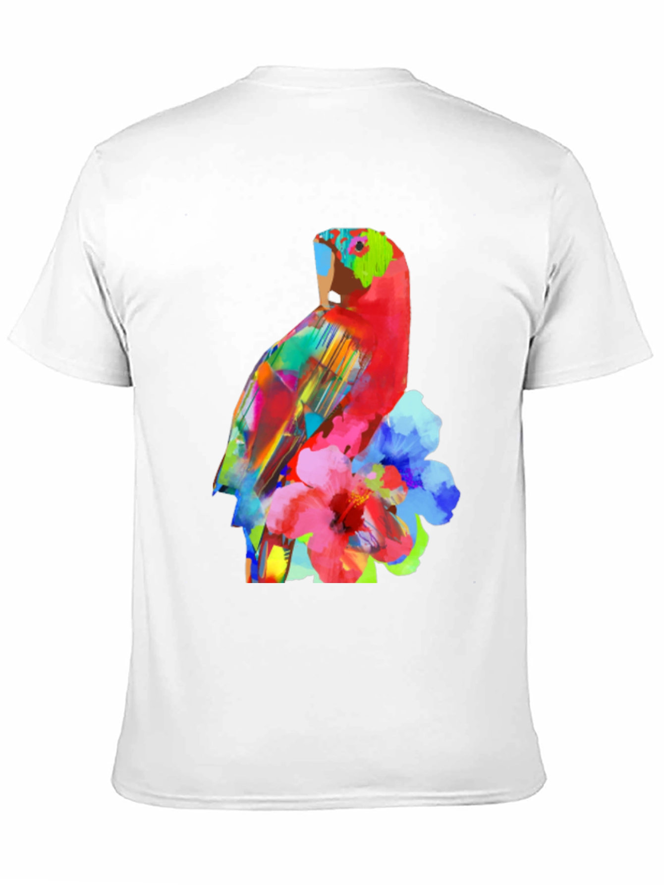 Vibrant Parrot Graphic Tee - Unique Floral Design