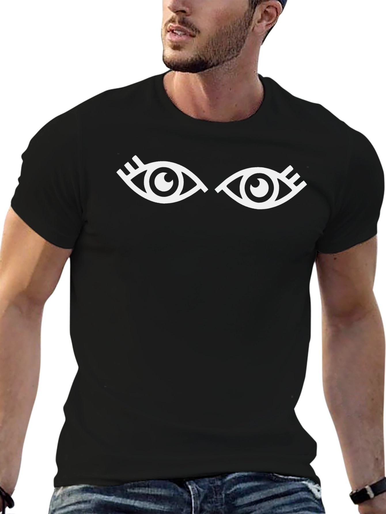 Eye Graphic Tee - Stylish Black Cotton T-Shirt