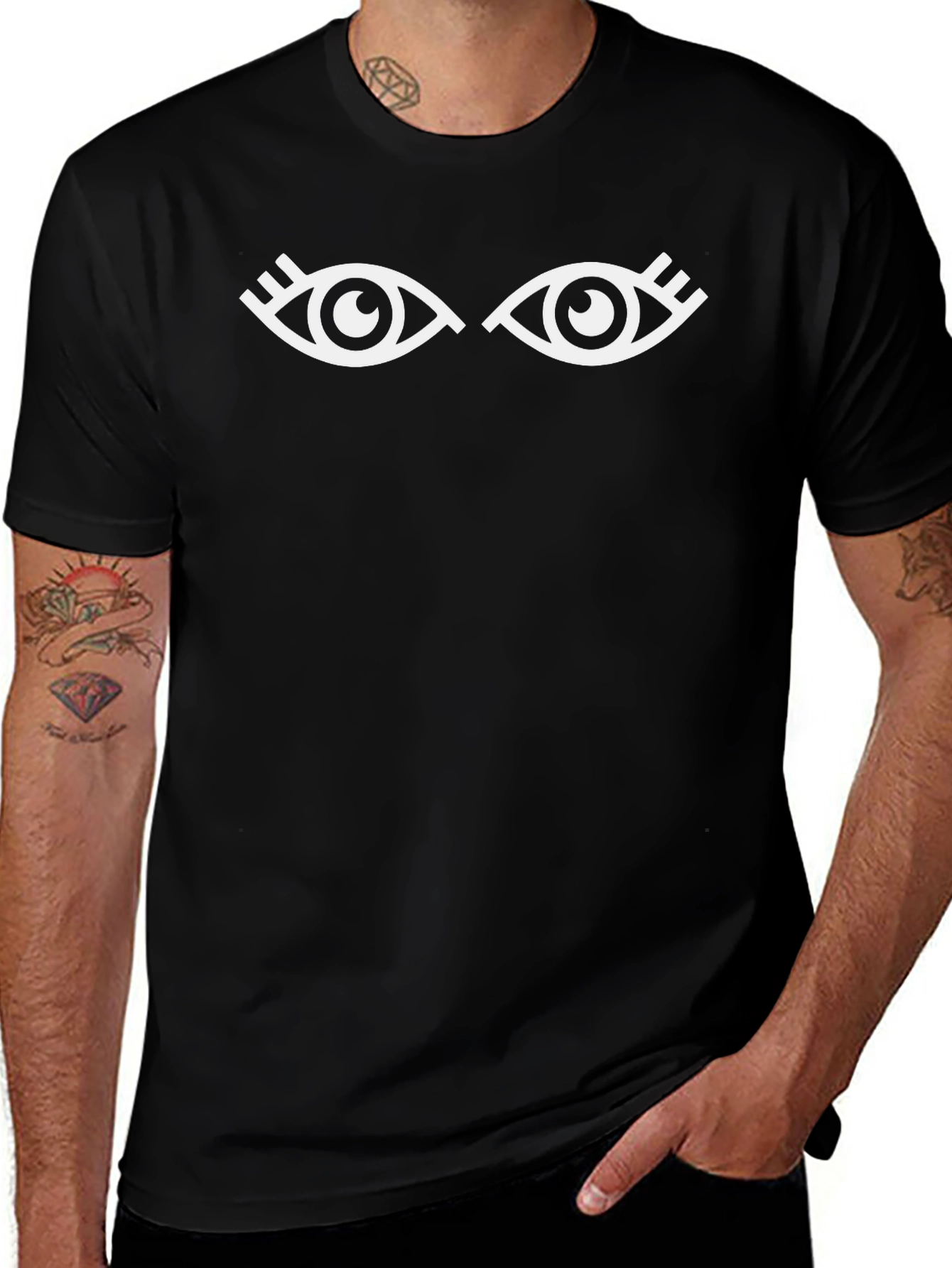 Eye Graphic Tee - Stylish Black Cotton T-Shirt