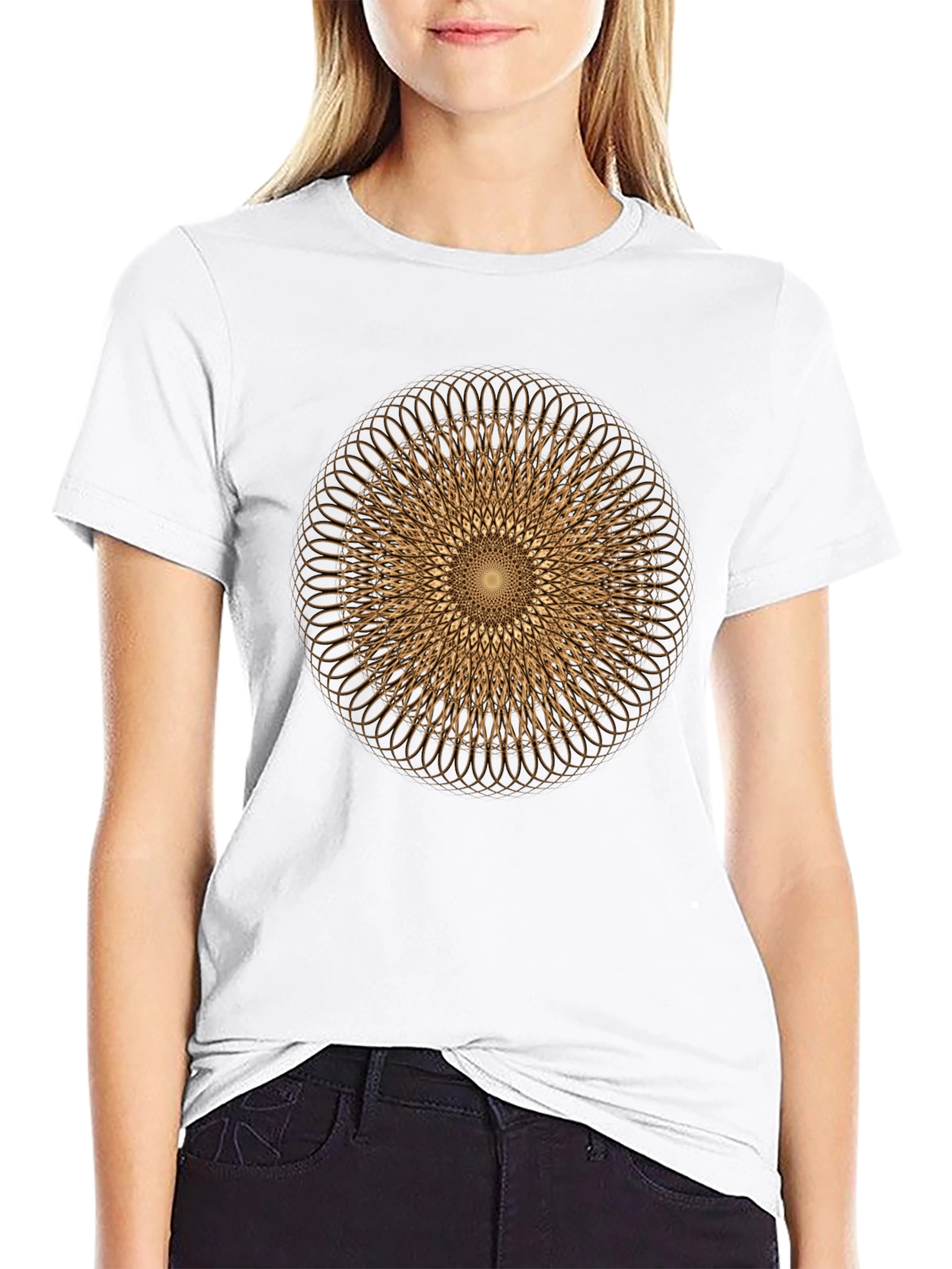 Geometric Circle Design Tee - Modern Graphic Print Shirt