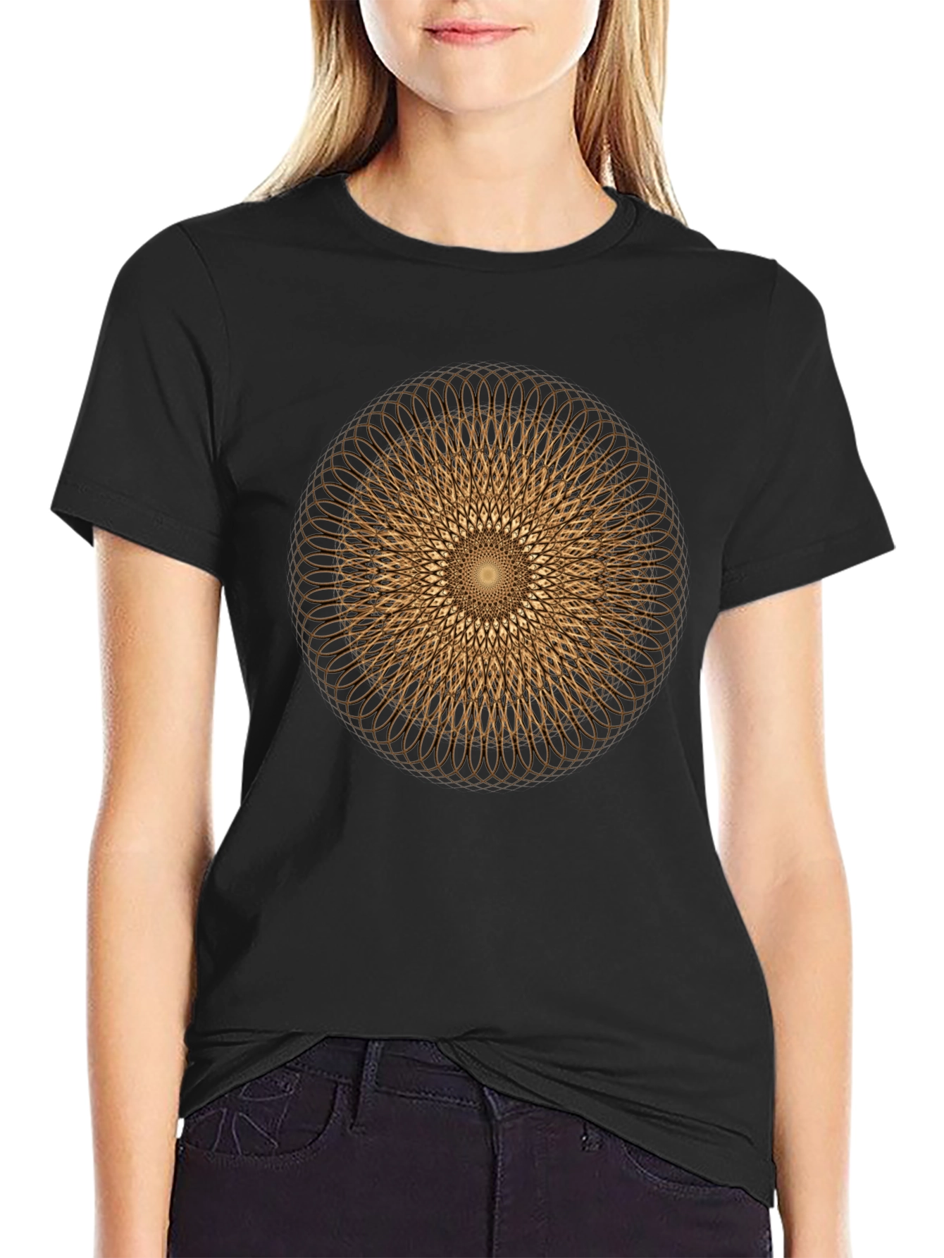 Geometric Circle Design Tee - Modern Graphic Print Shirt