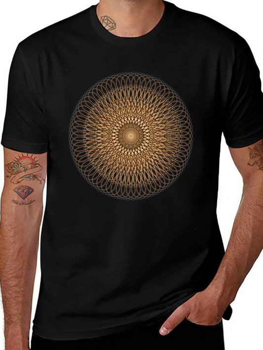 Geometric Circle Design Tee - Modern Graphic Print Shirt