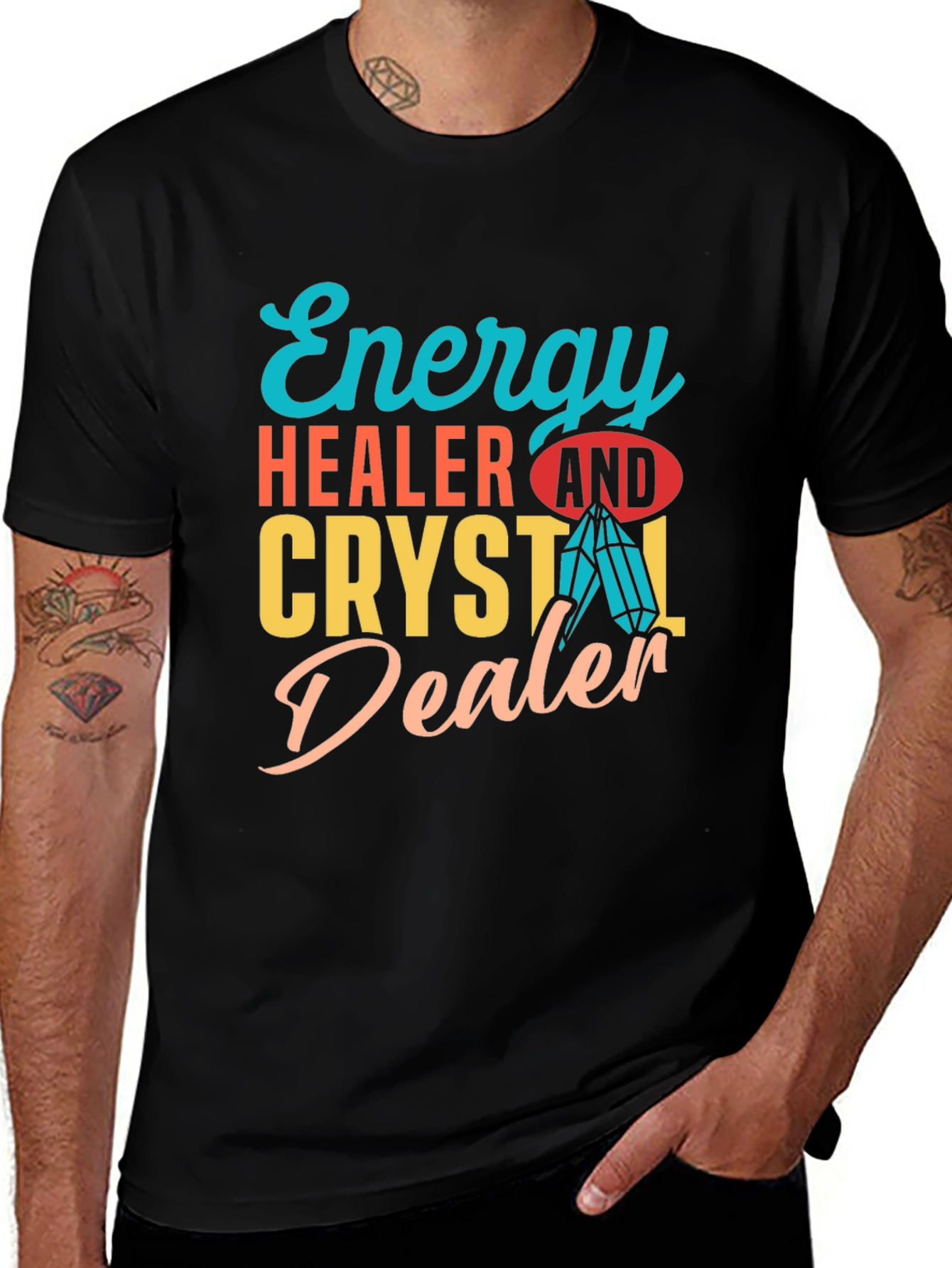 Energy Healer & Crystal Dealer Graphic T-Shirt